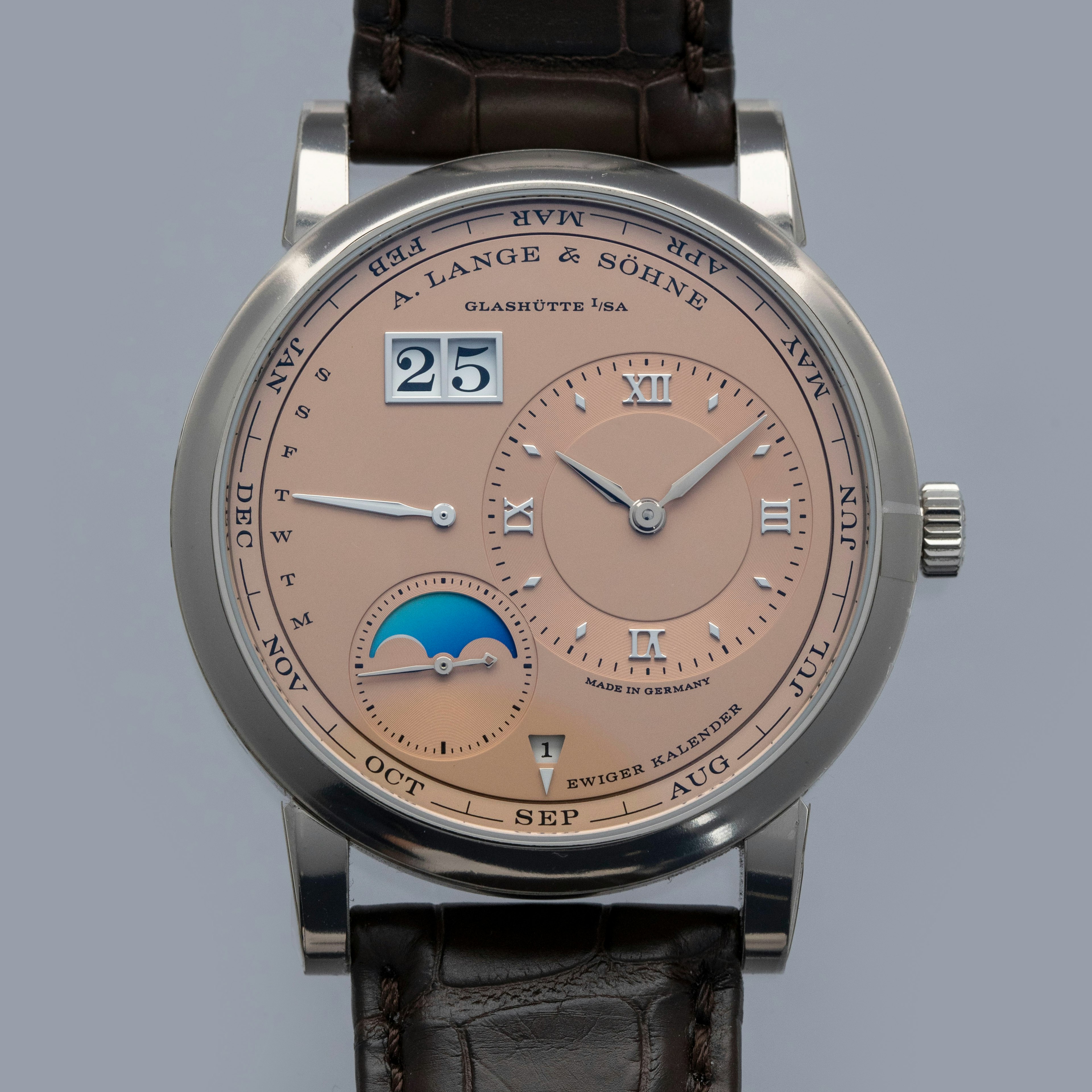 Thumbnail for A. Lange & Sohne Lange 1 Perpetual 345.056 Salmon Dial Limited Edition 18k WG