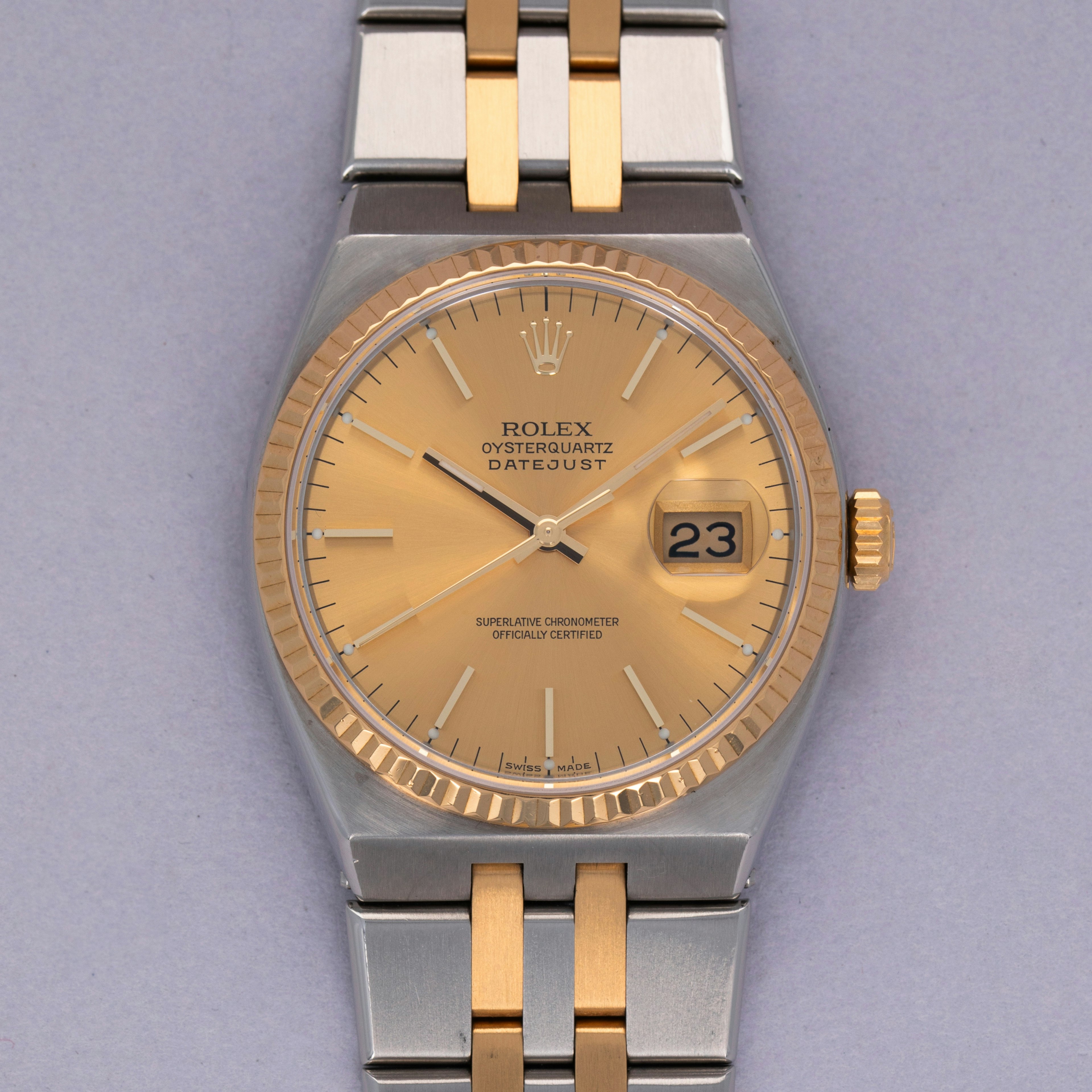 Thumbnail for Rolex Oysterquartz Datejust 17013 Champagne Dial Serice Guarantee
