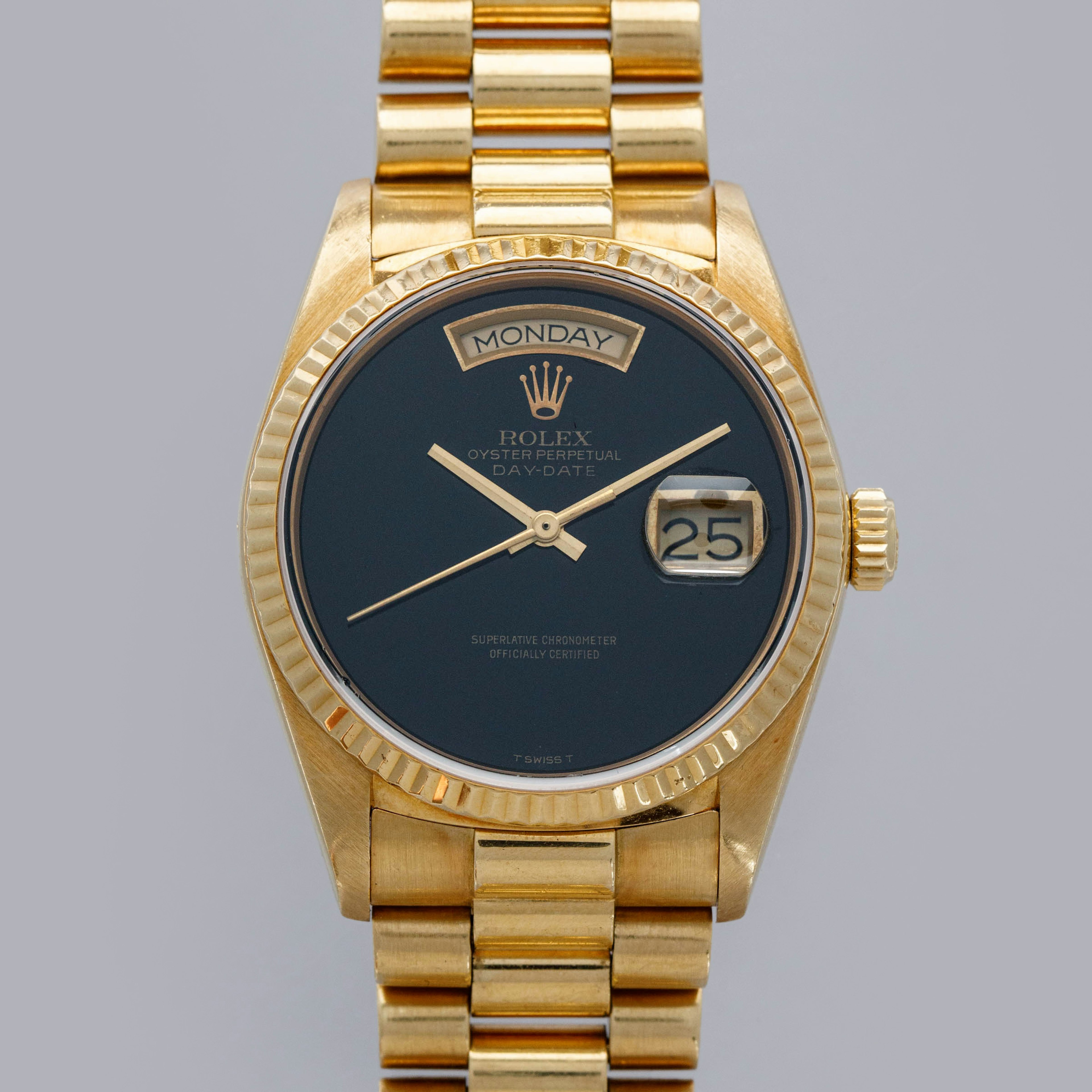 Thumbnail for Rolex Day-Date 18038 Onyx Dial 18k YG