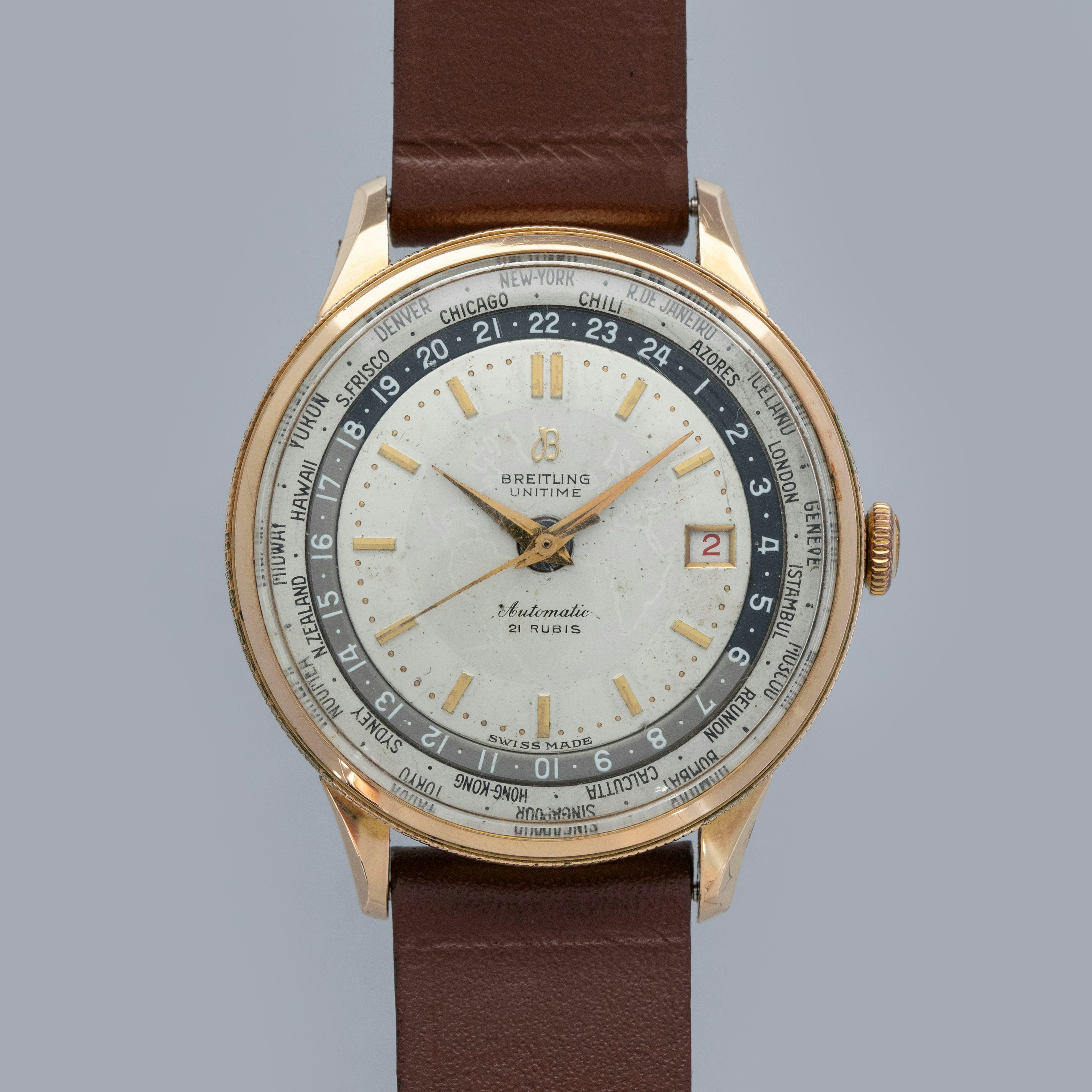 Thumbnail for Breitling Unitime Worldtimer 1-260 Gold Plated