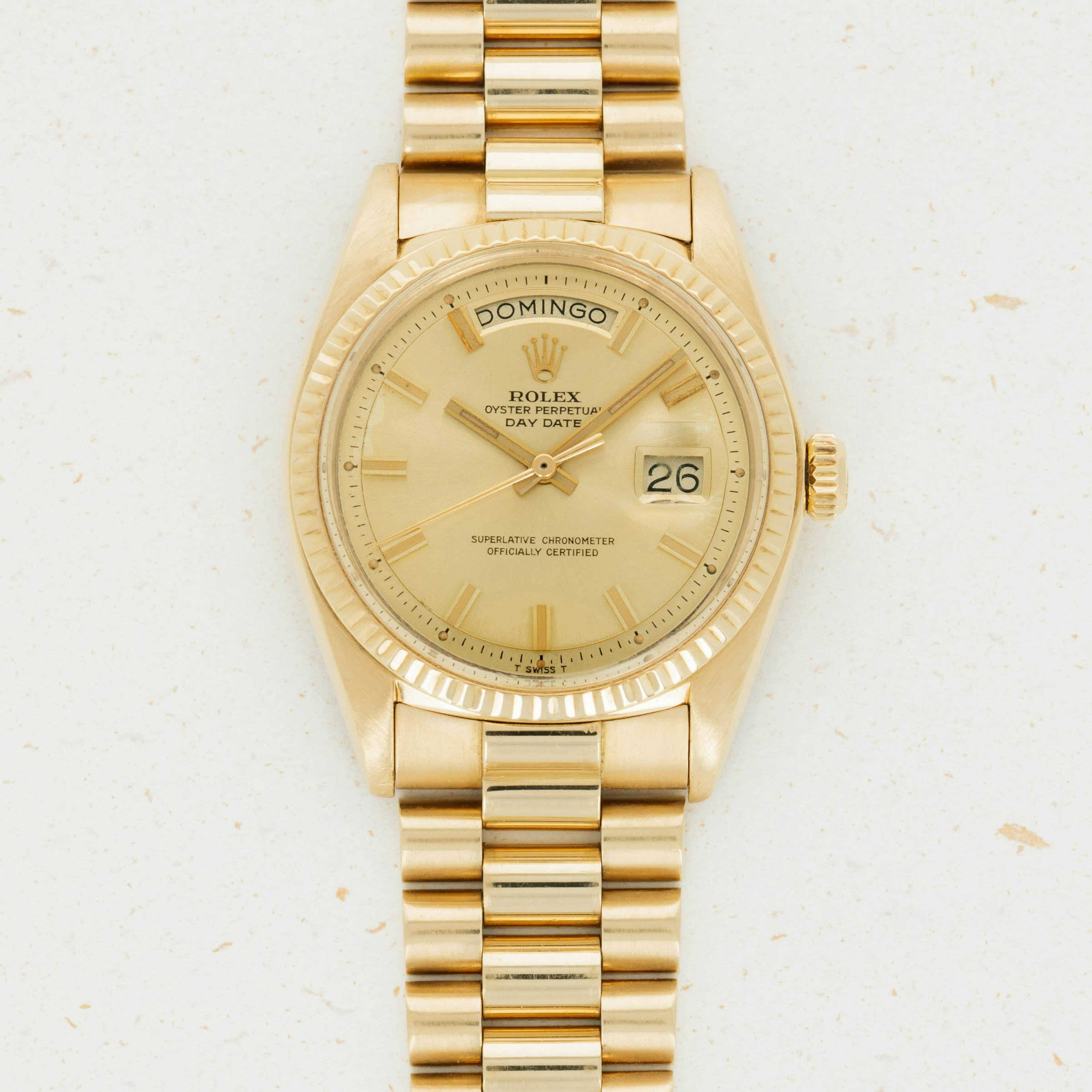 Thumbnail for Rolex 1803 Yellow Gold Day-Date Wide Boy Dial 