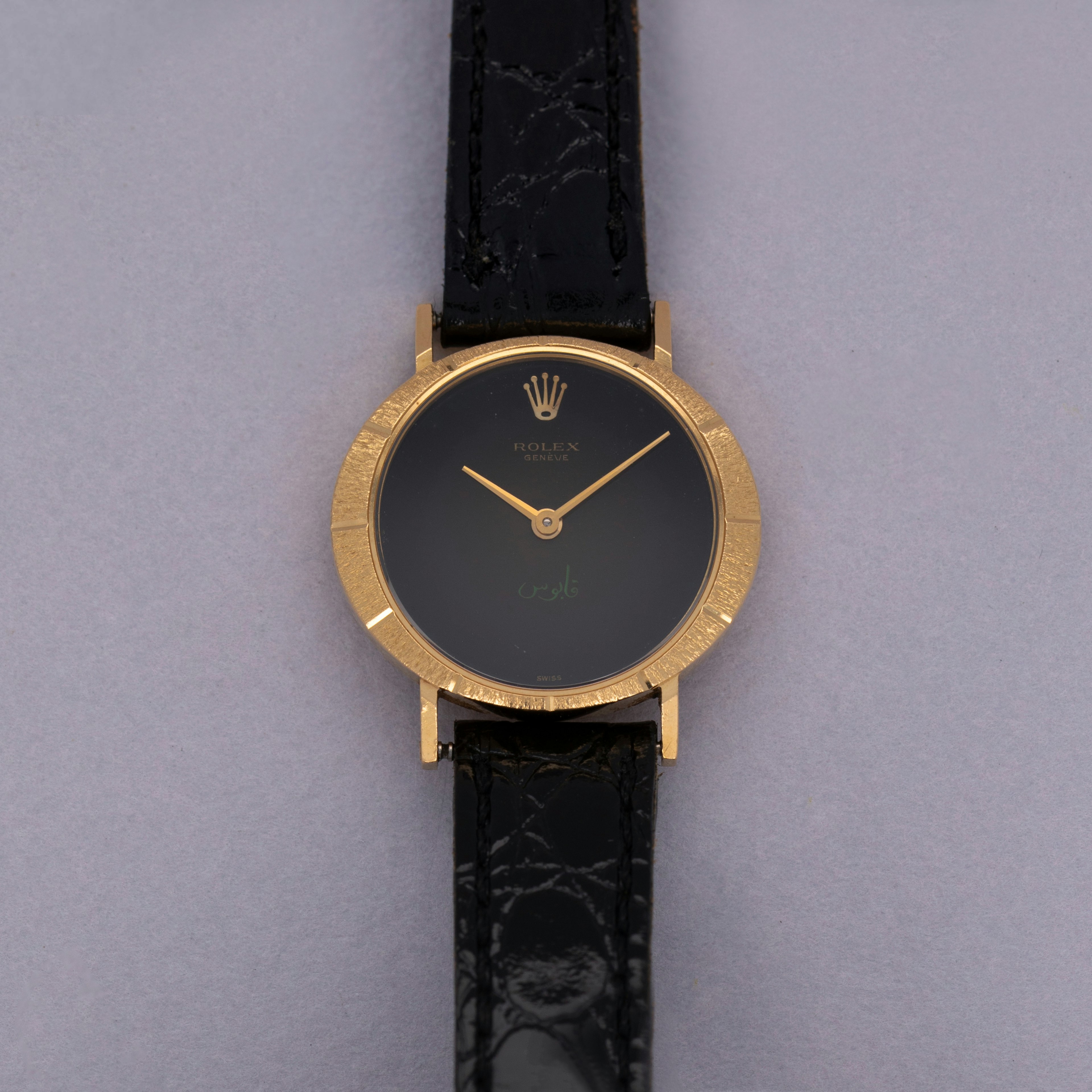 Thumbnail for Rolex Ladies Cellini 3879 Qaboos bin Said al Said Dial Black Dial 18k YG
