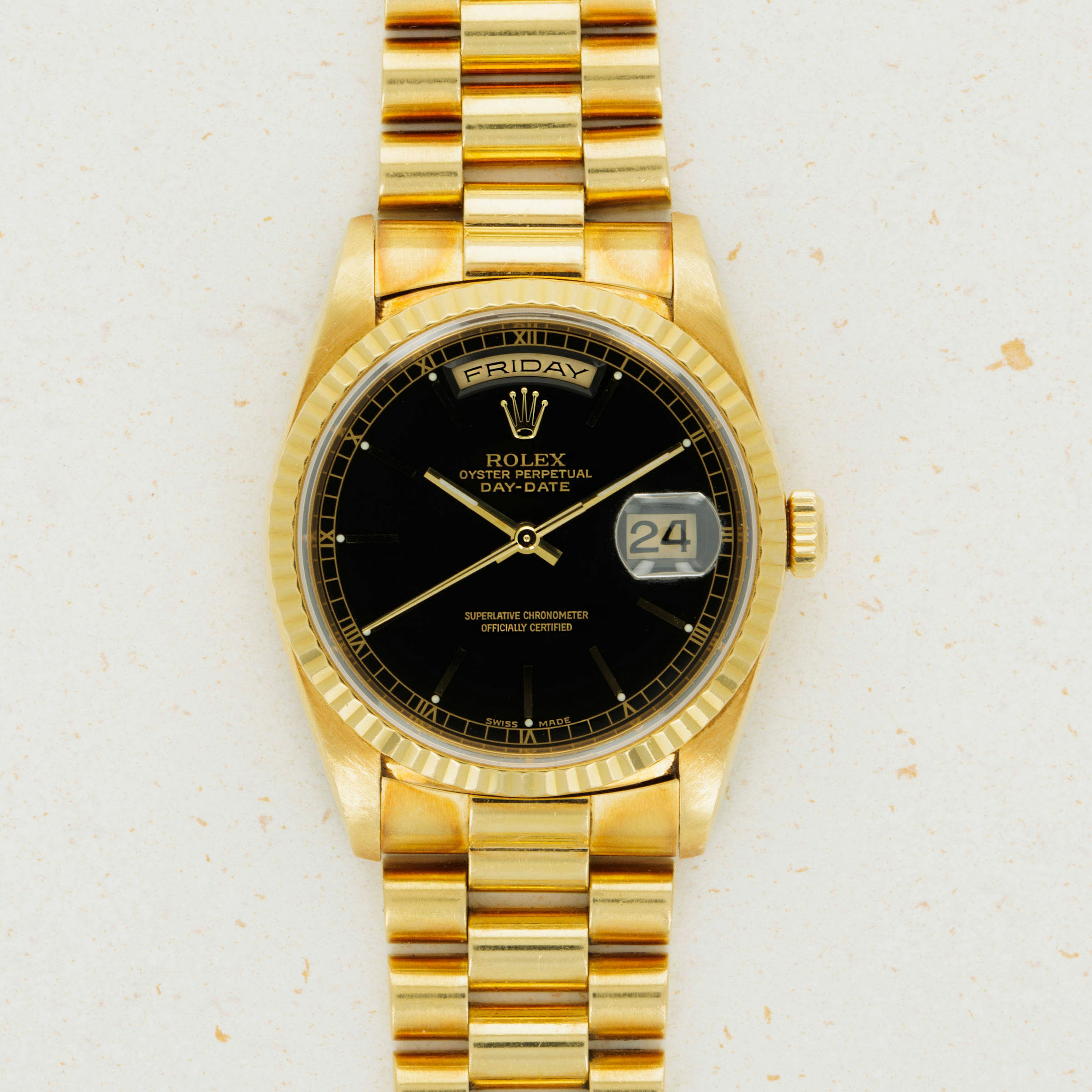 Thumbnail for Rolex Day-Date 18238 Black Dial