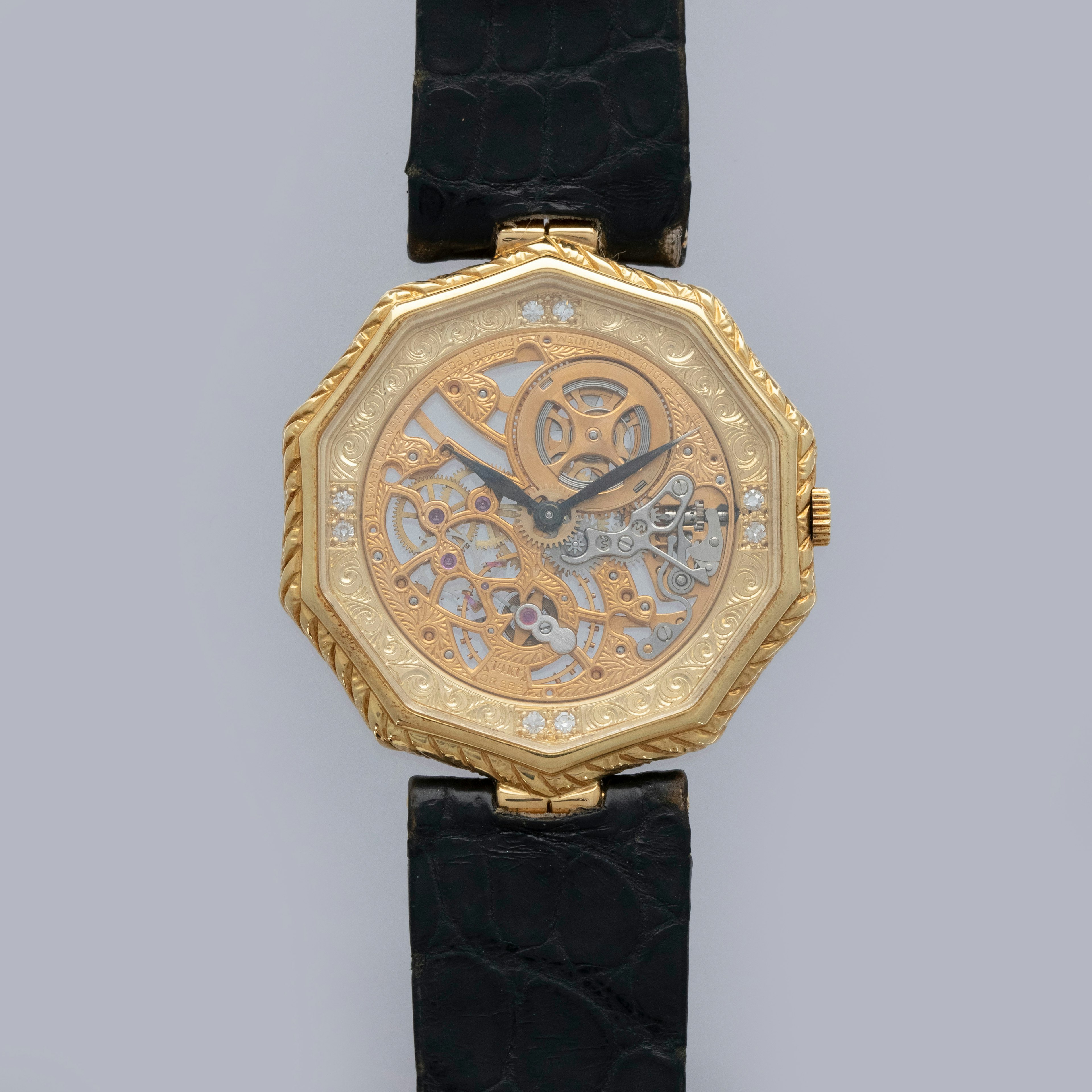 Thumbnail for Audemars Piguet Decagonal Skeleton Manual Wind 18k YG with Diamond Indexes