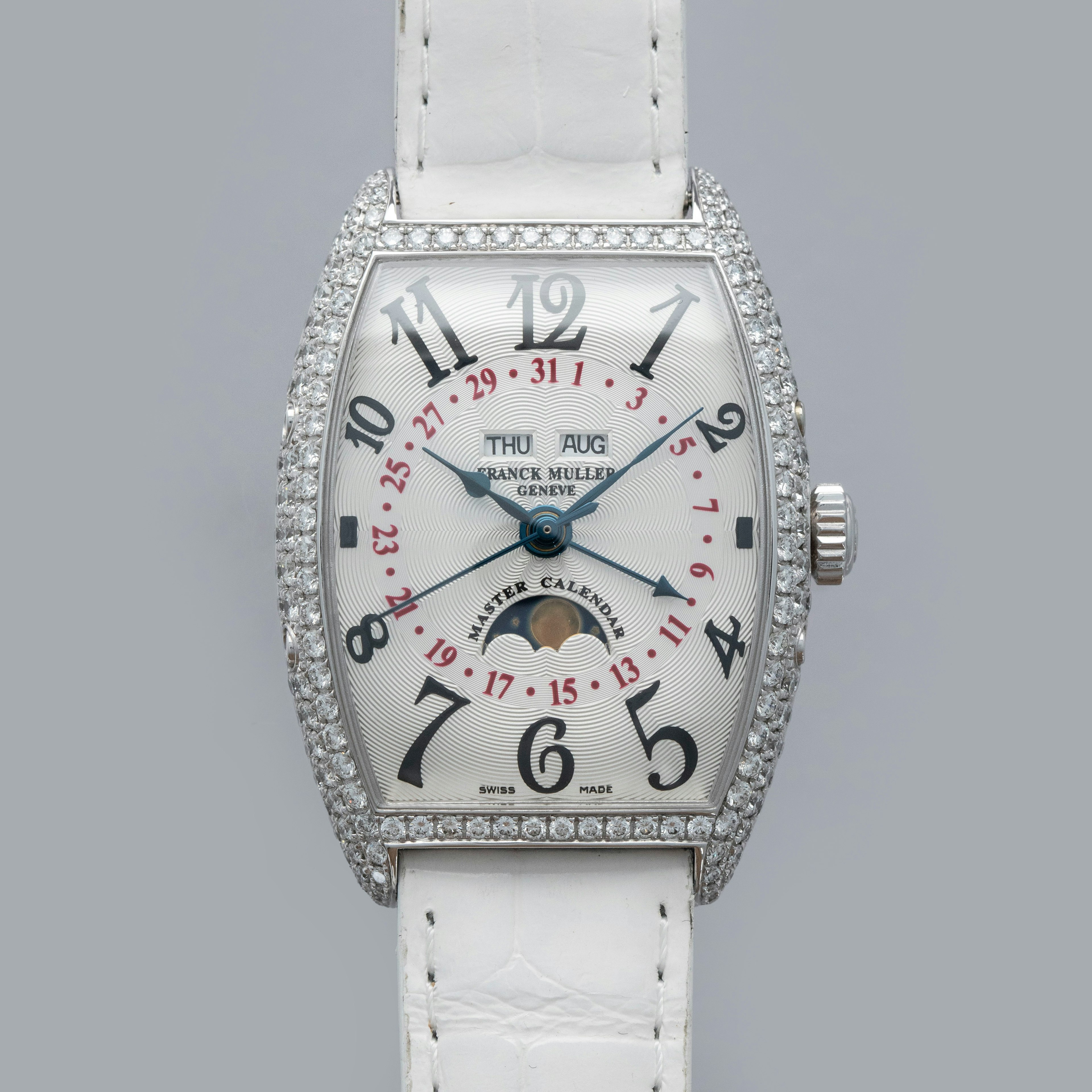 Thumbnail for Franck Muller	Cintree Curvex Master Calendar Moonphase 2852 Diamond Set Stainless Steel