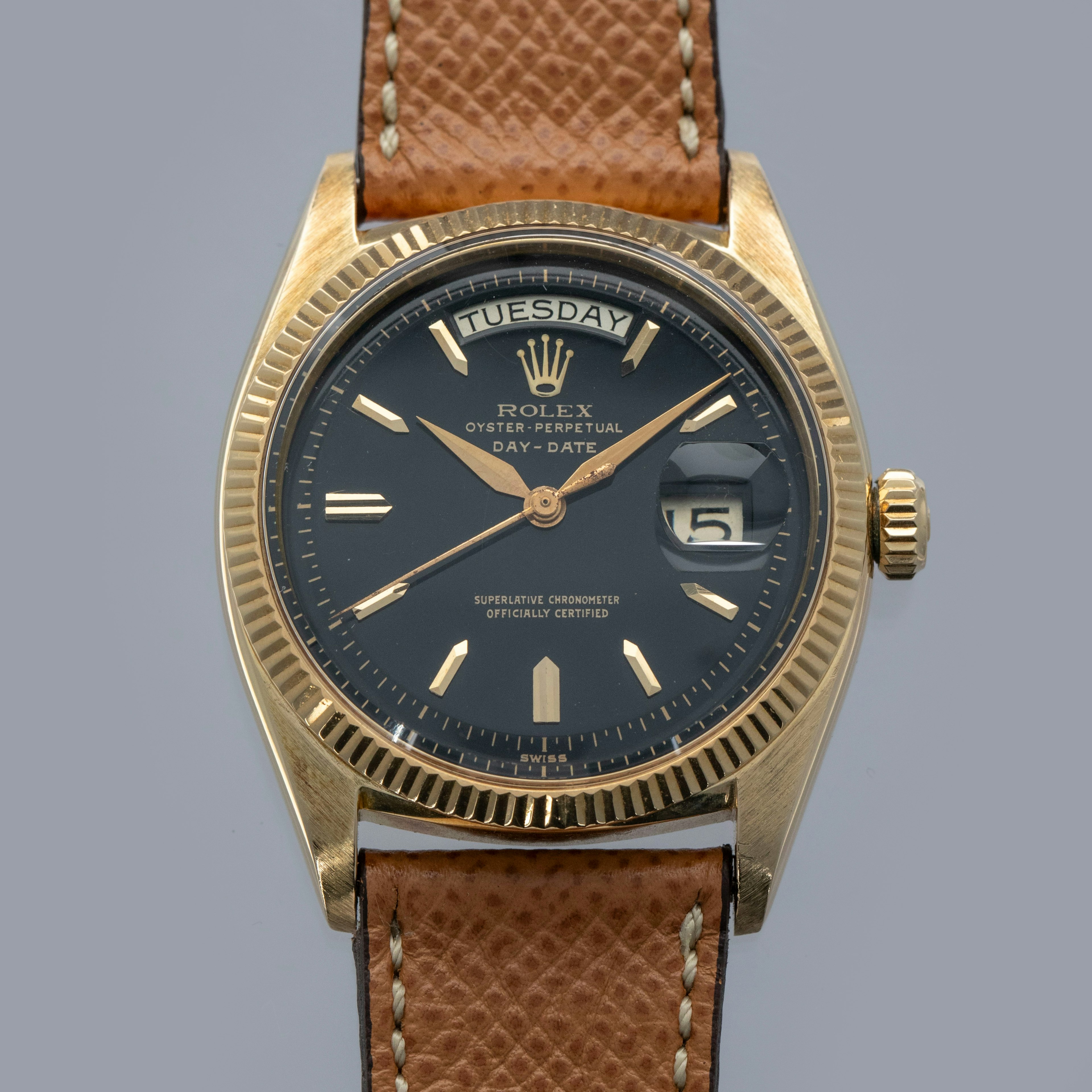 Thumbnail for Rolex Day-Date 6611B Black Gilt Dial