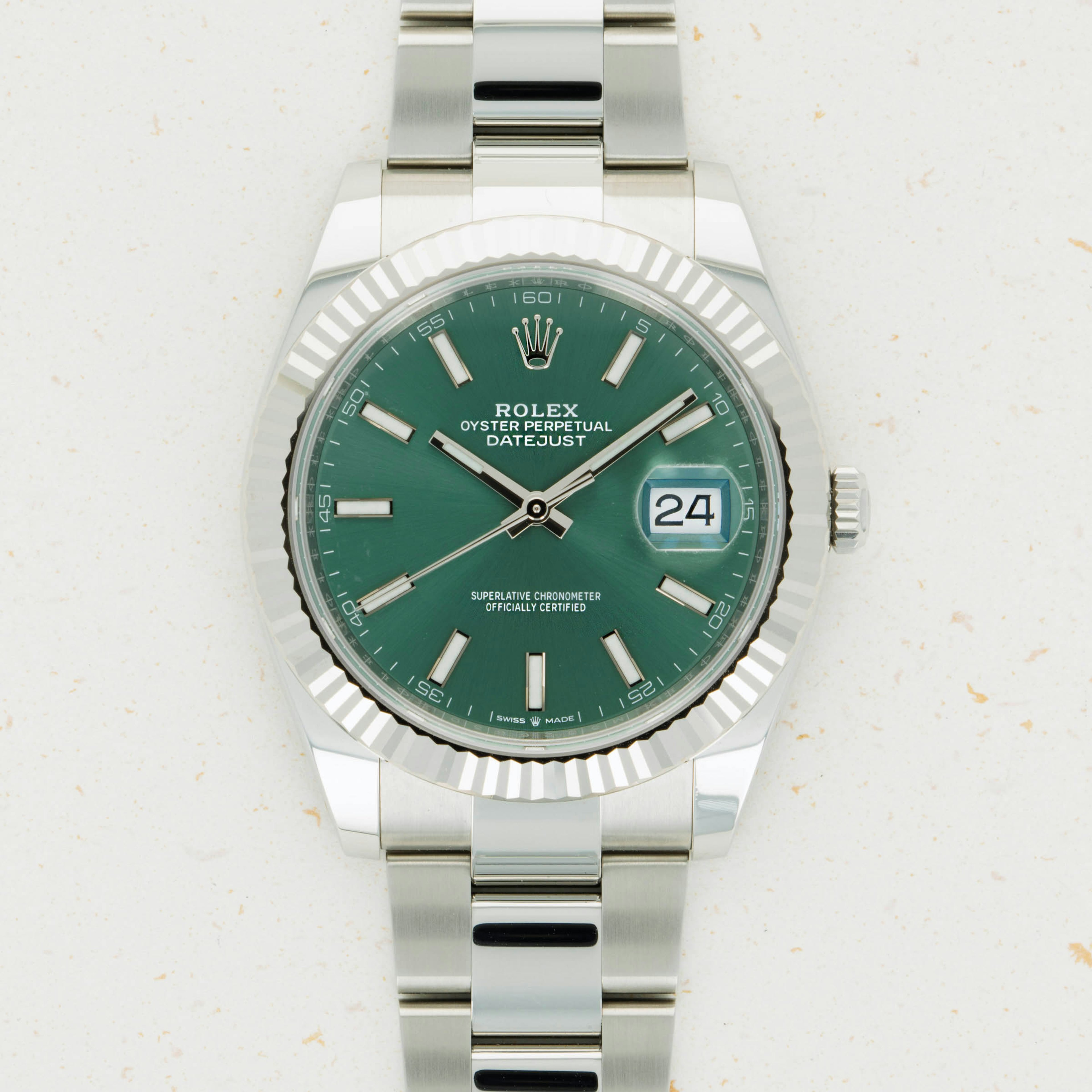 Thumbnail for Rolex Datejust 41 Green Dial Oyster Bracelet 126334
