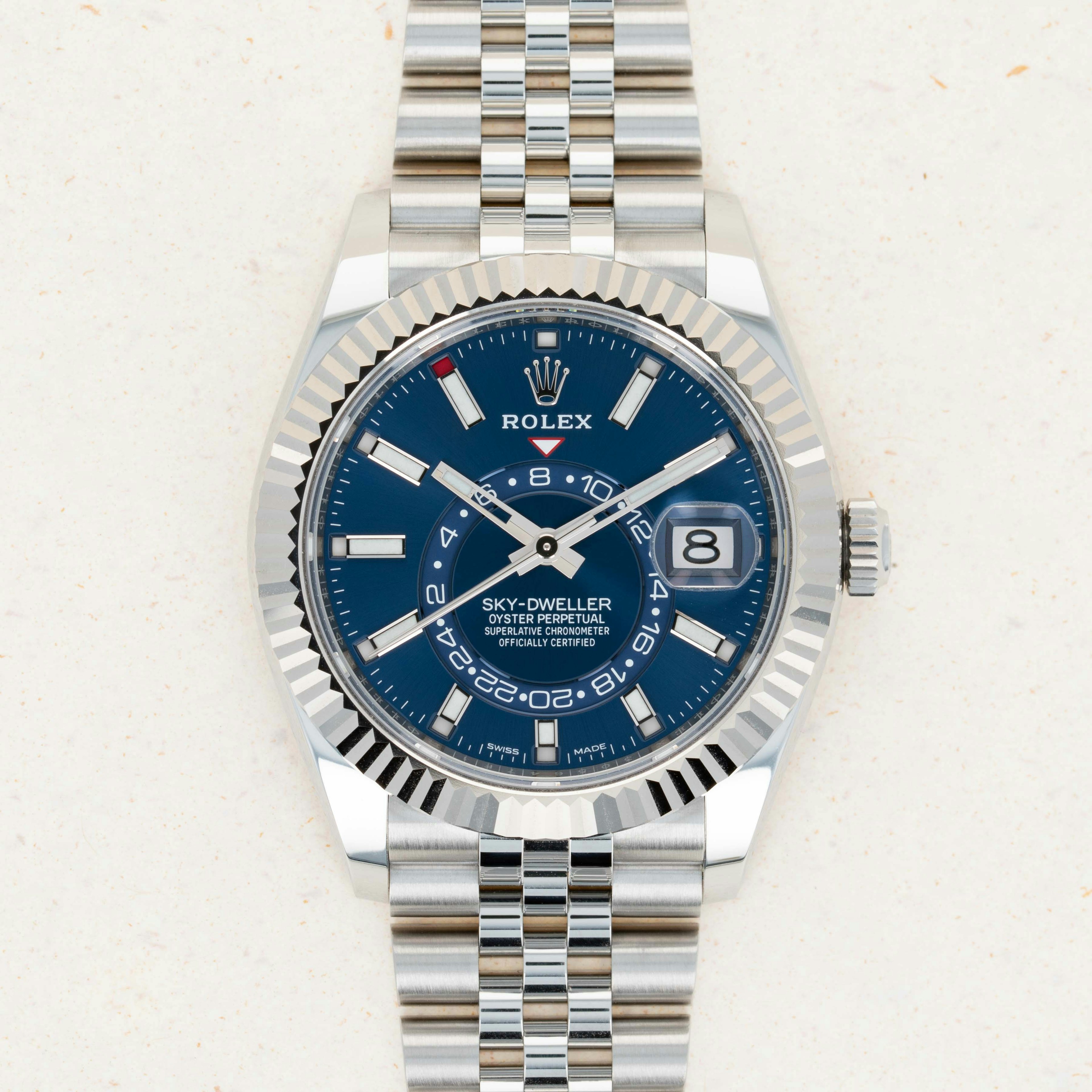 Thumbnail for Rolex Sky-Dweller 326934 Bright Blue Dial Jubilee Bracelet