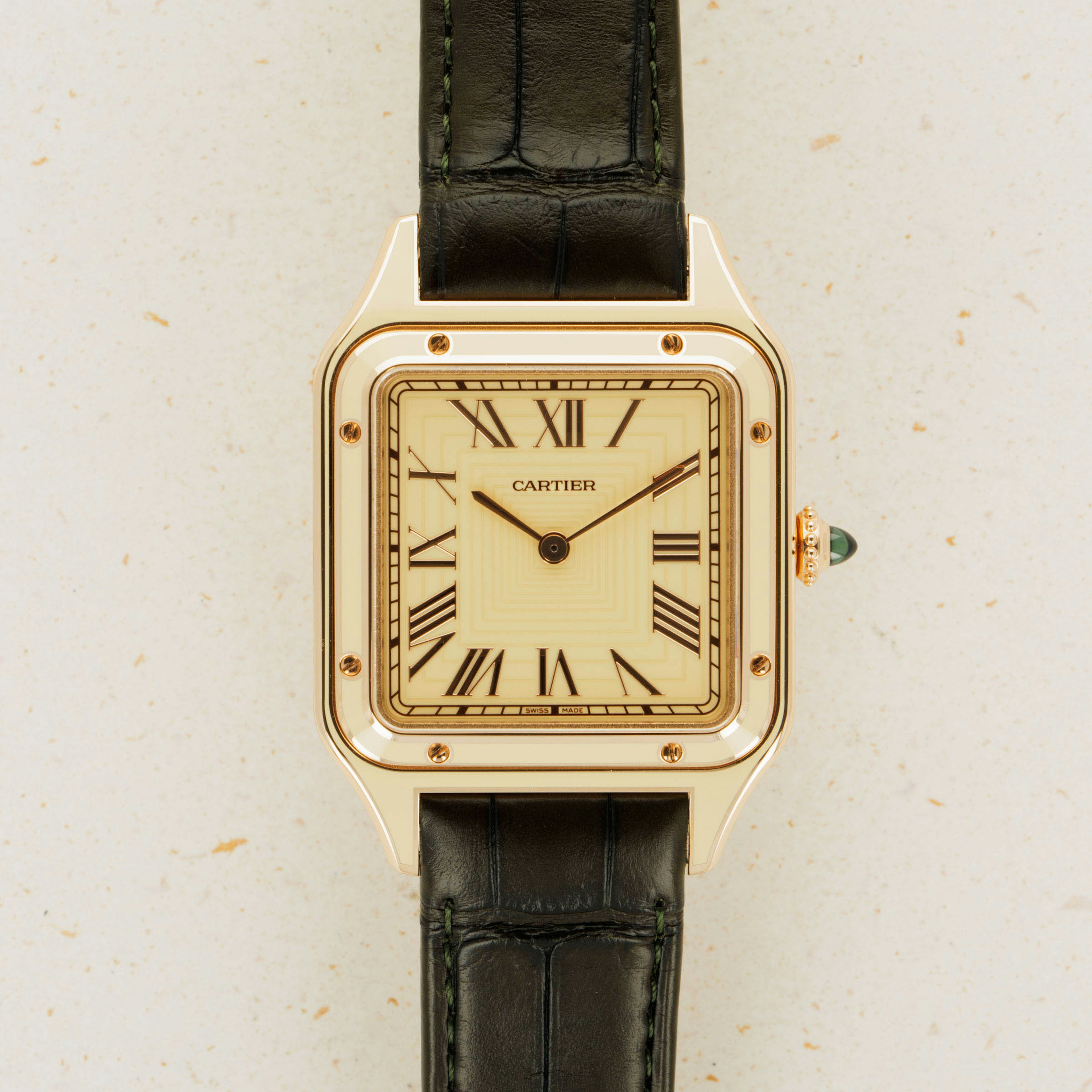 Cartier Santos Dumont Cream Lacquered 18k RG WGSA0054 Auctions