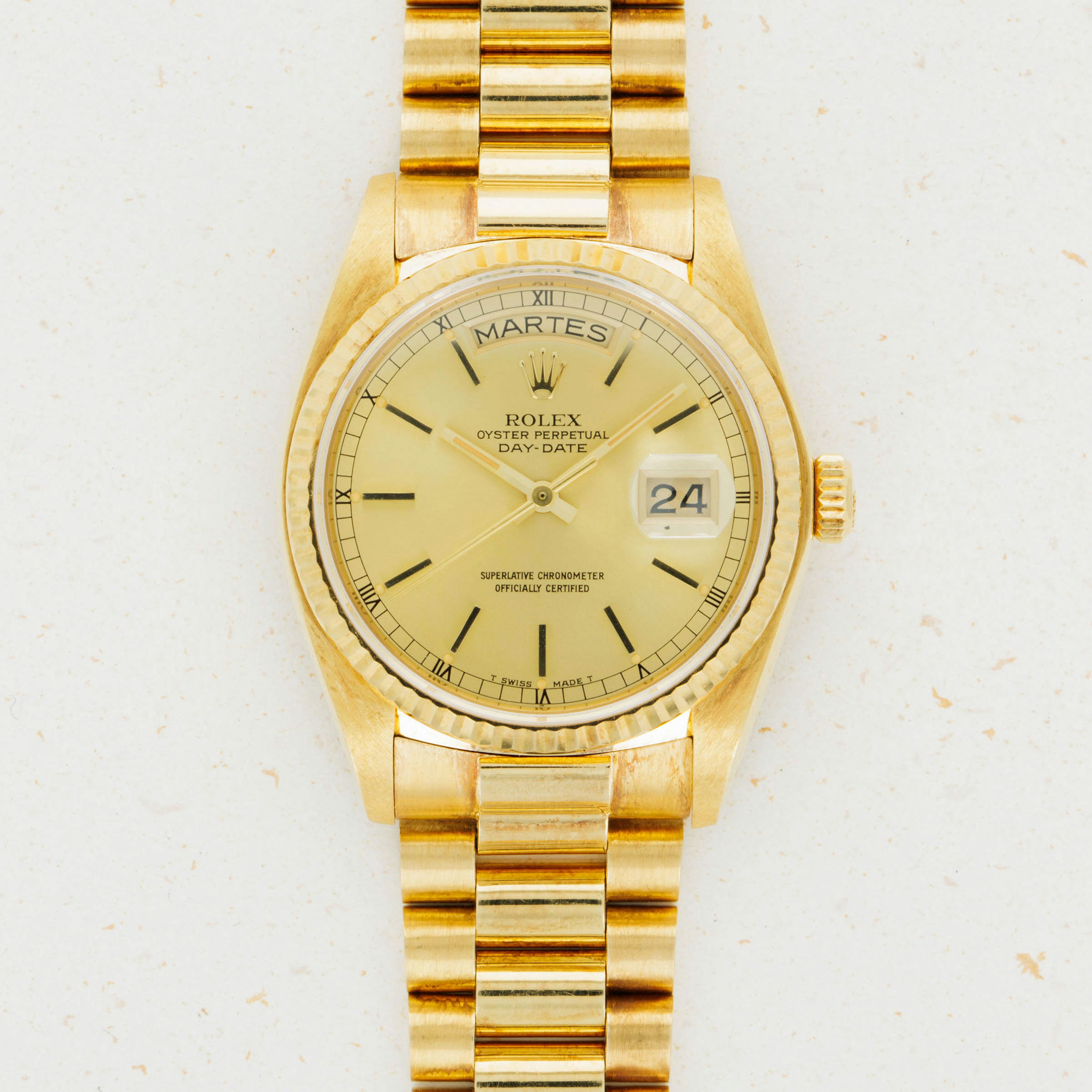 Thumbnail for Rolex Day-Date 18038 Champagne Dial D'Agosto Bracelet