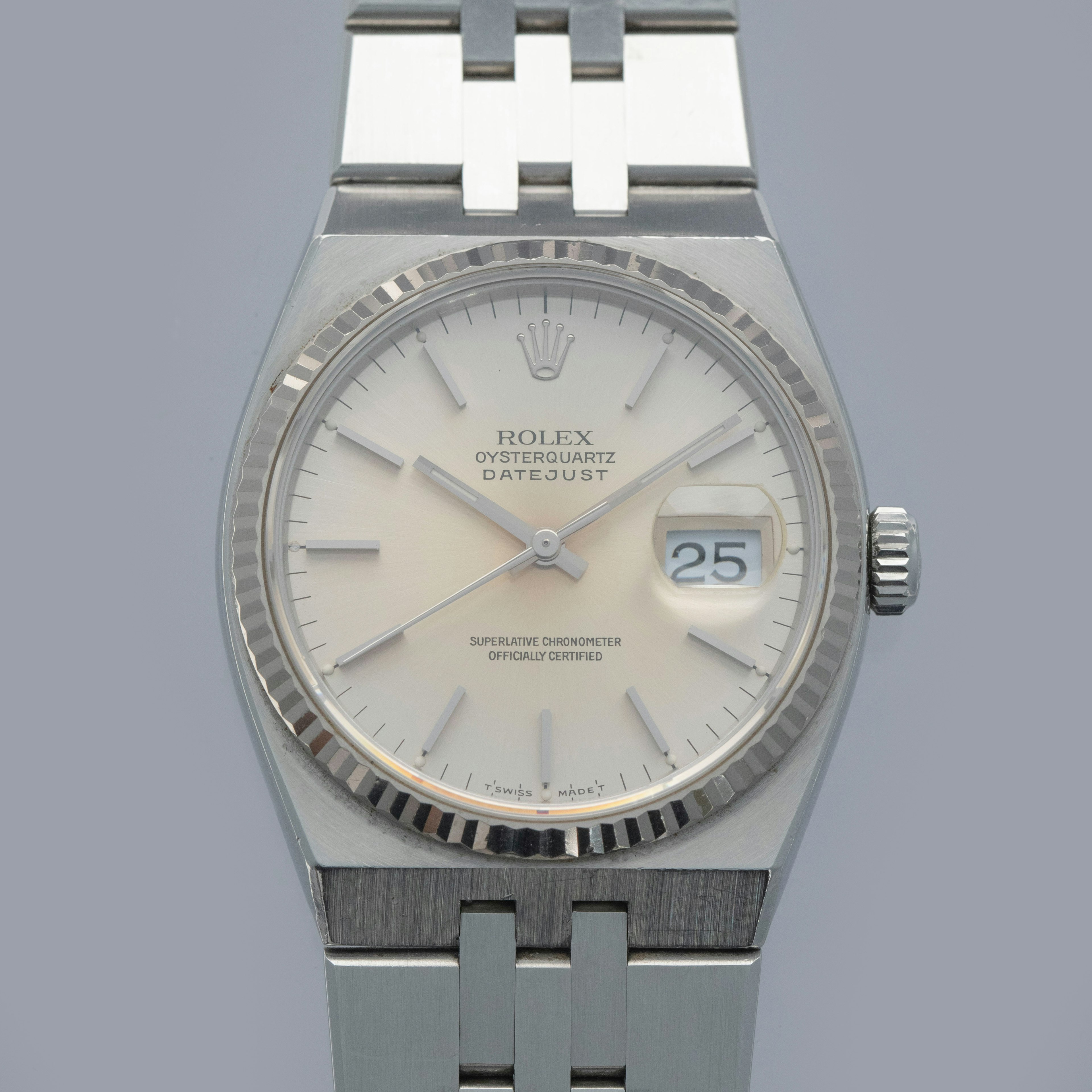 Thumbnail for Rolex Oysterquartz Datejust 17014 Silver Stick Dial