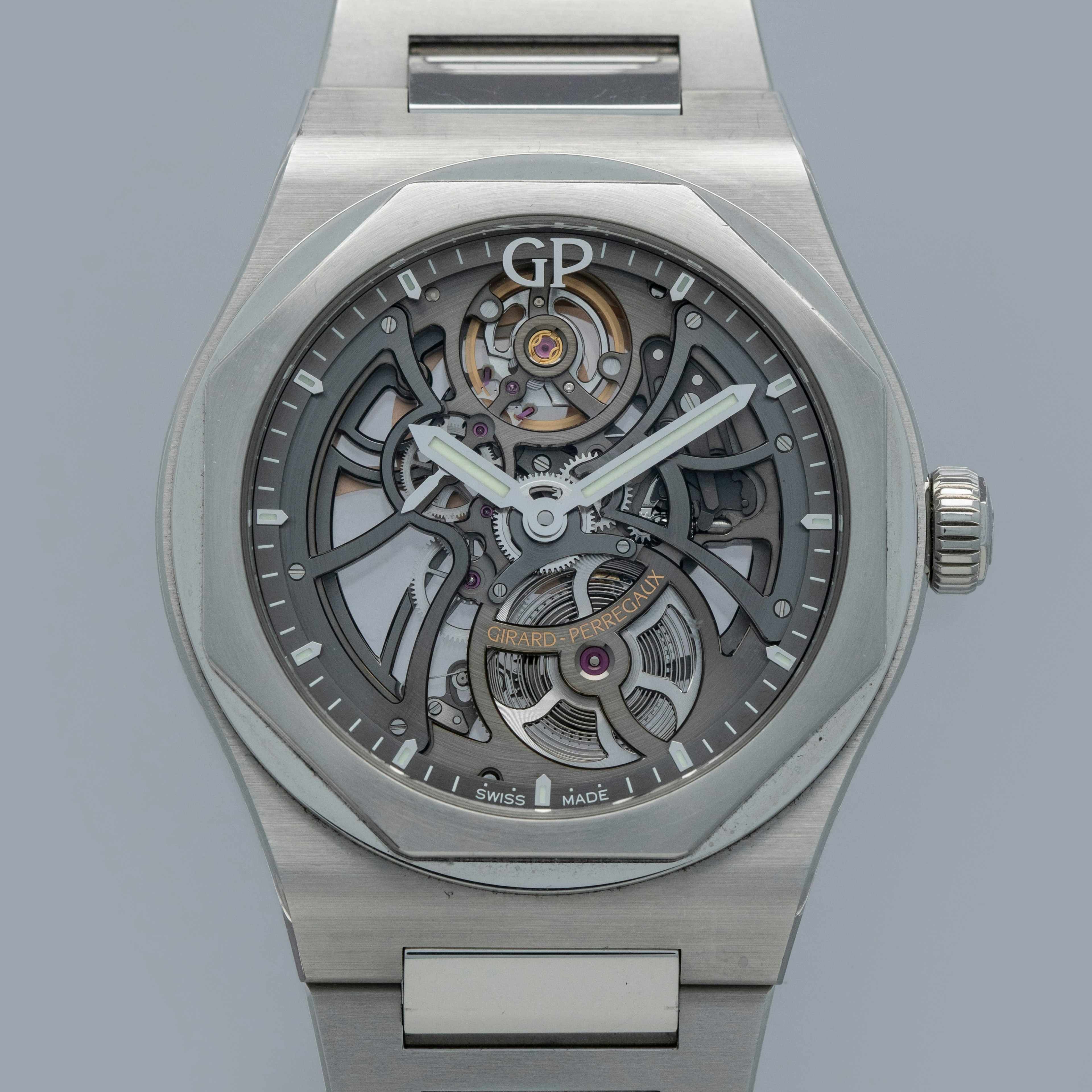 Thumbnail for Girard Perregaux Laureato Skeleton 81015-11-001-11A Stainless Steel