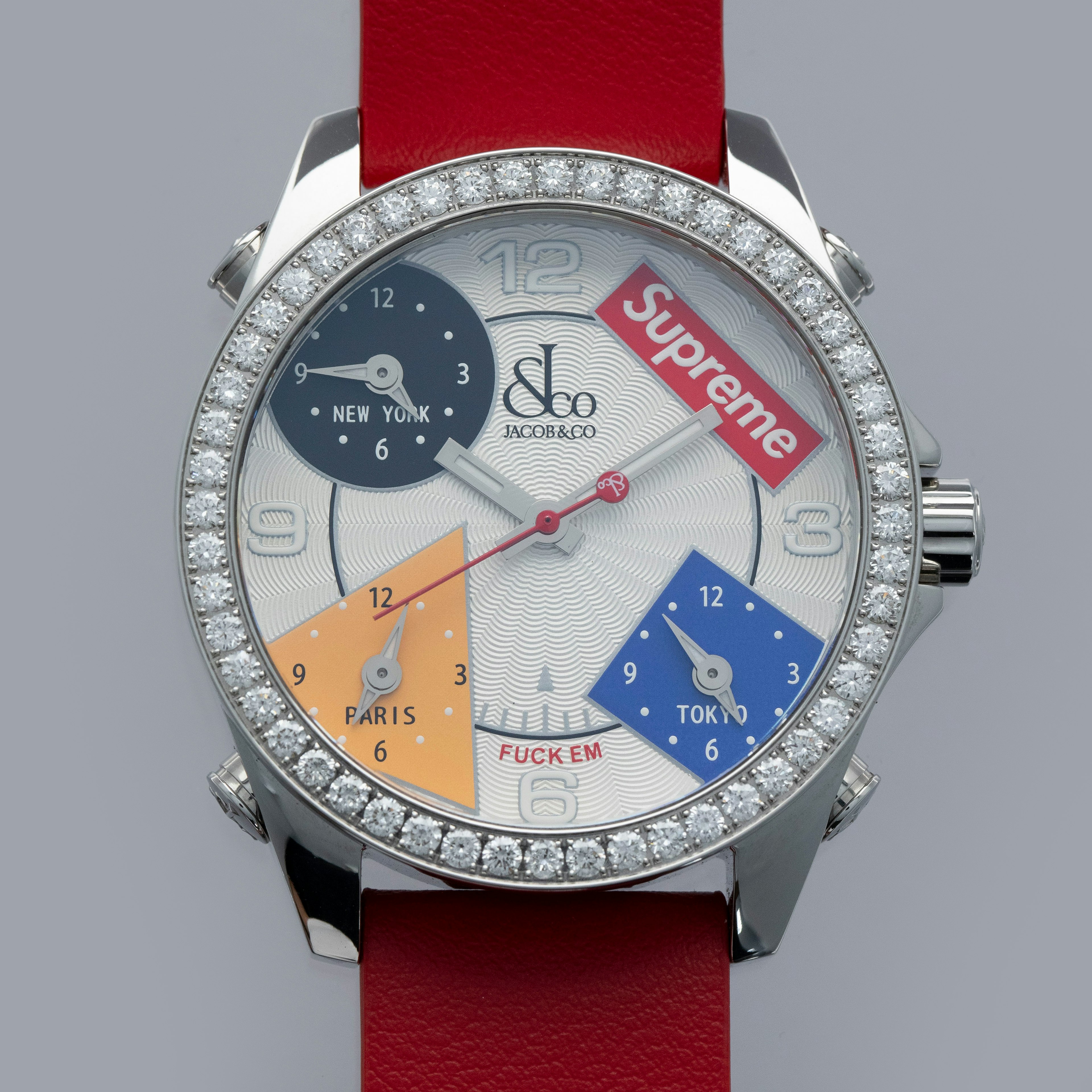 Thumbnail for Jacob & Co. x Supreme Four Timezone Diamond Bezel 40mm