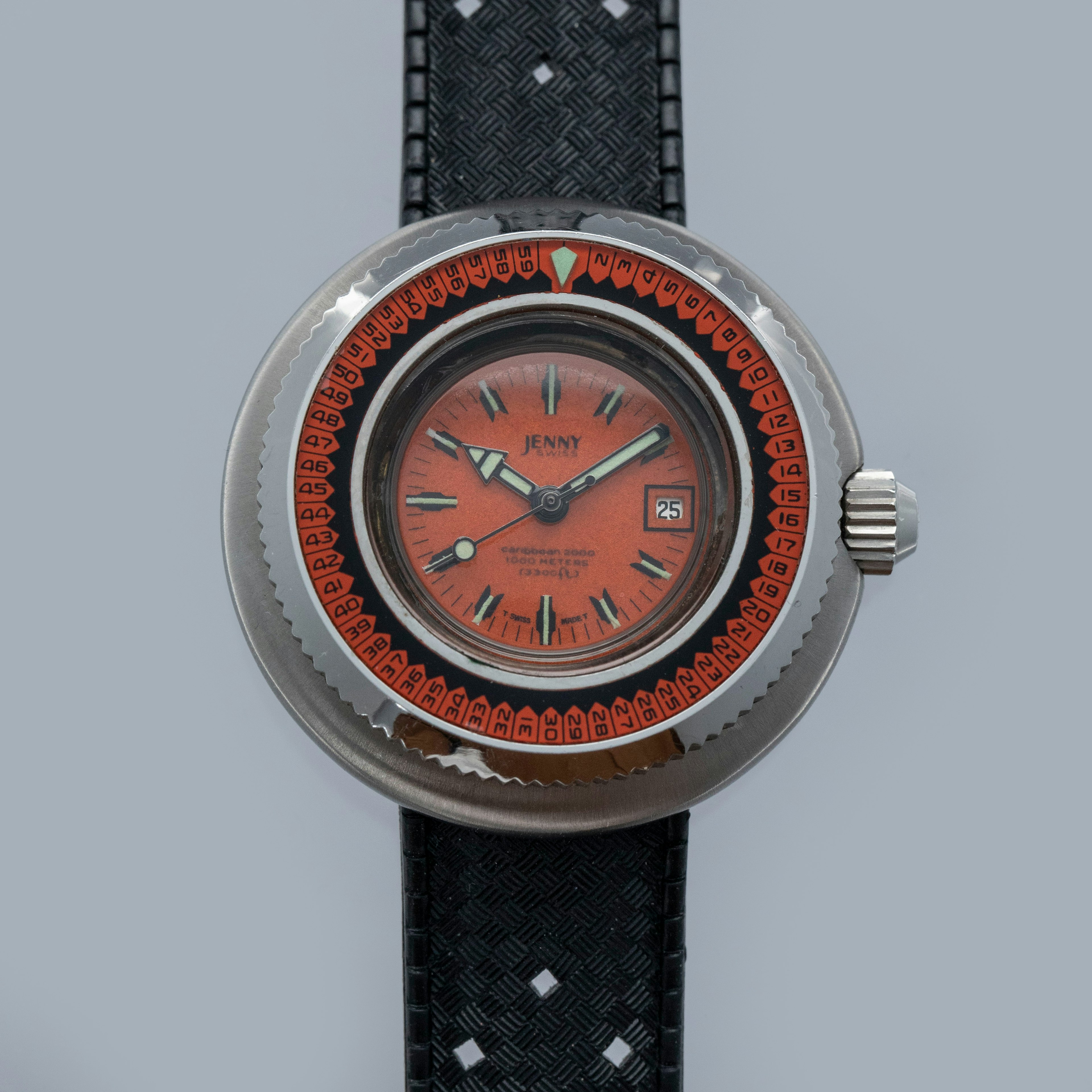 Thumbnail for Jenny Caribbean 2000 Dive Watch 5295/68 Orange Bakelite 