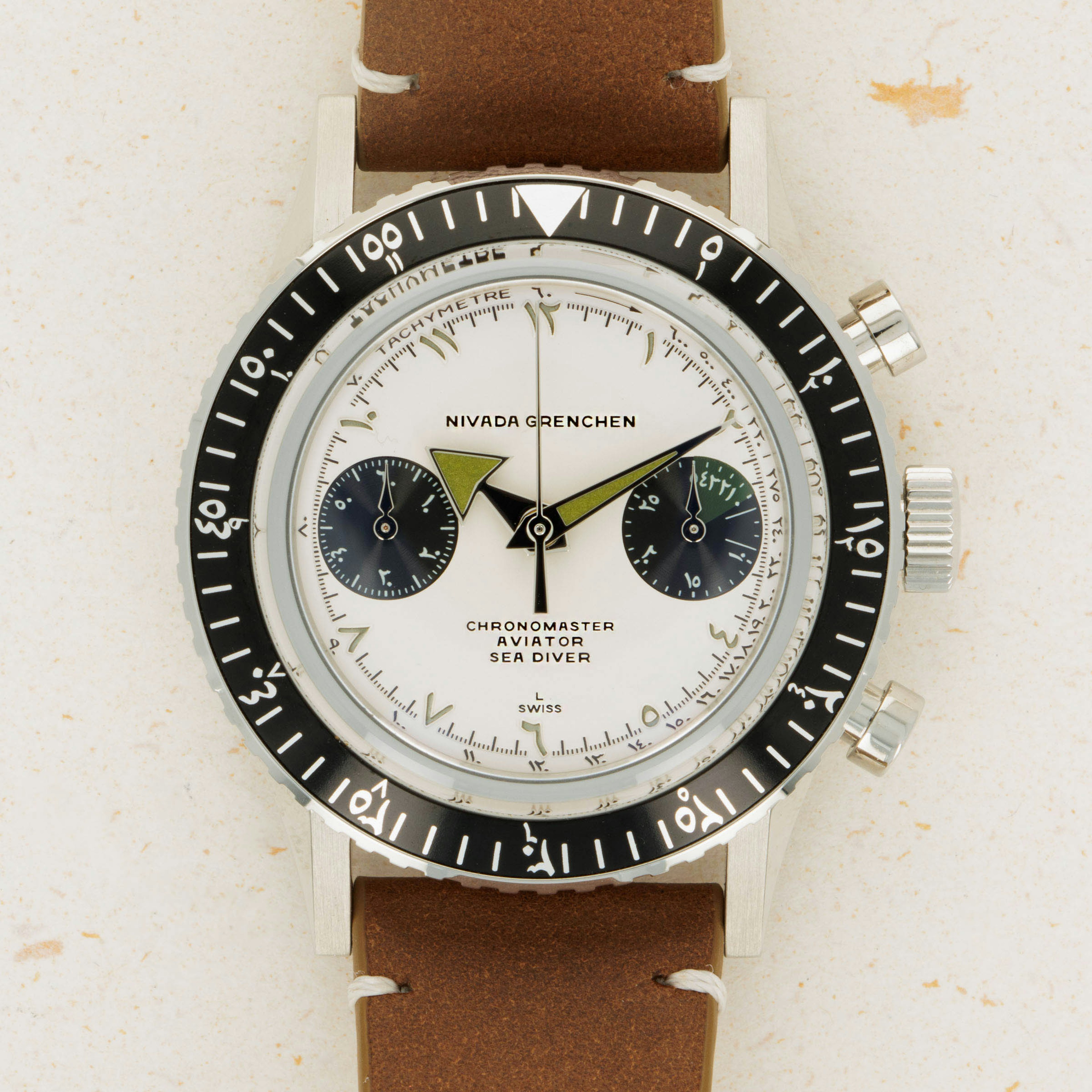 Thumbnail for Nivada Grenchen Chronomaster Aviator Sea Diver Perpétuel Limited Edition 