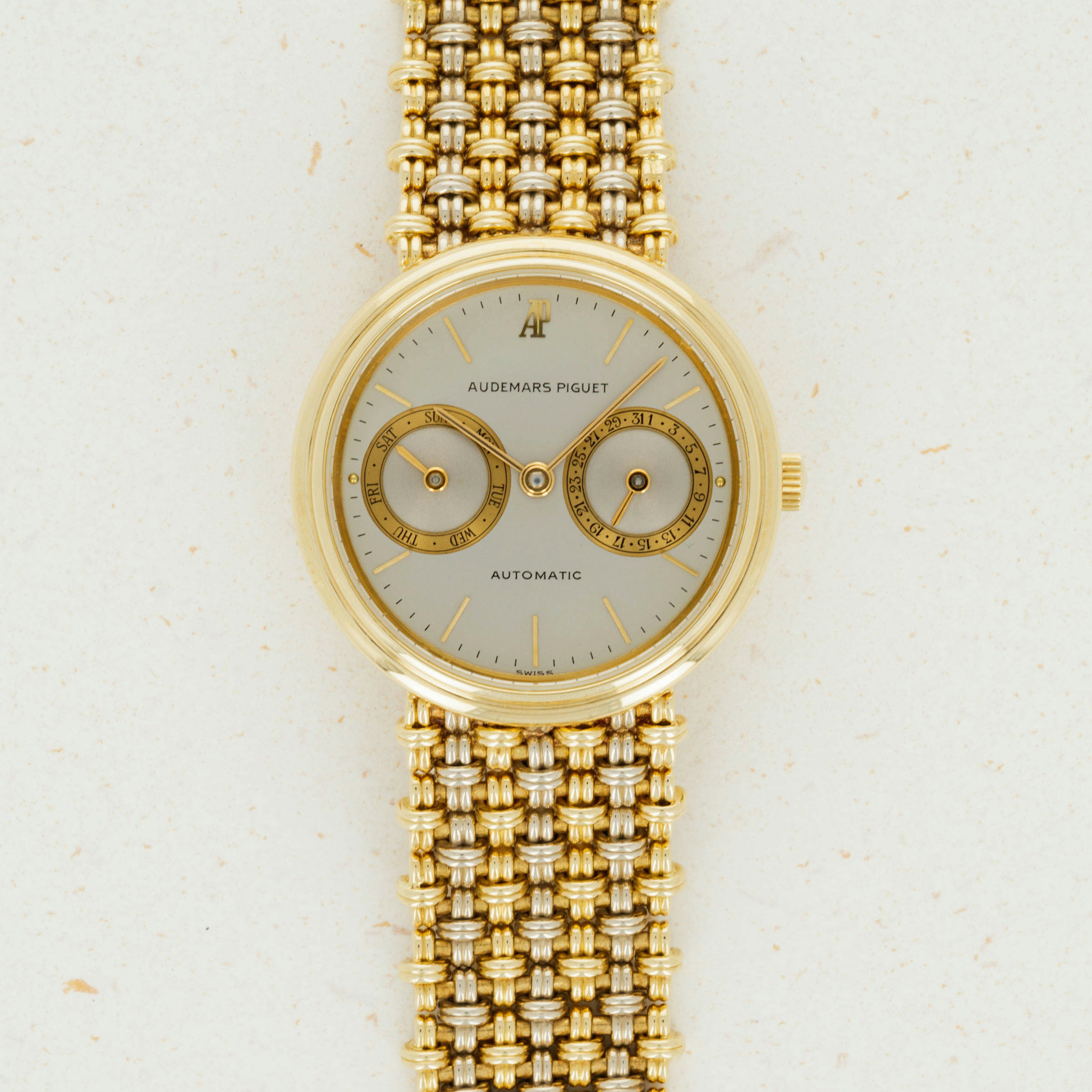 Thumbnail for Audemars Piguet Two Color Gold Day Date Bracelet Watch 