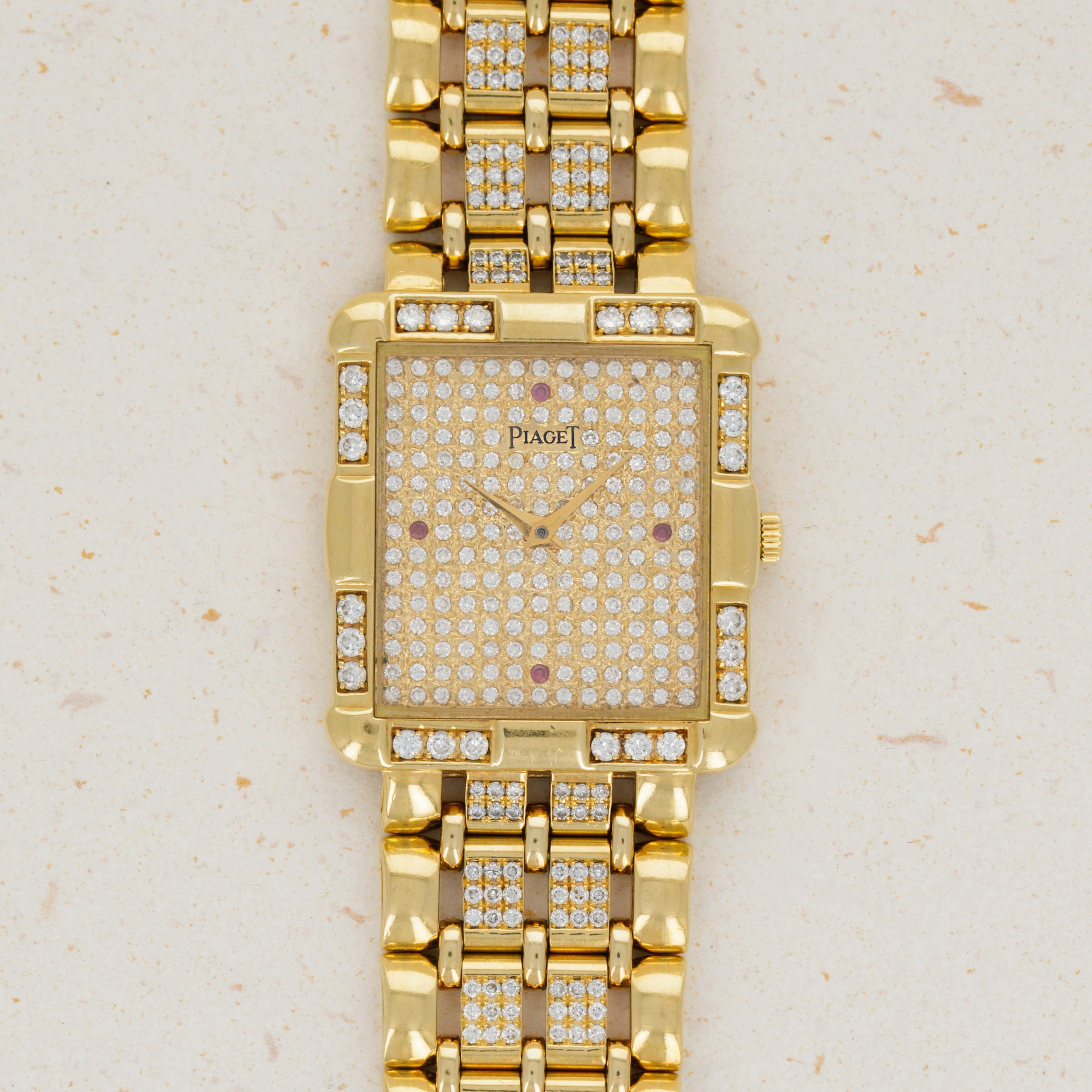 Thumbnail for Piaget Pave Diamond and Ruby Dial Diamond Bezel and Bracelet Quartz 81241 K437 