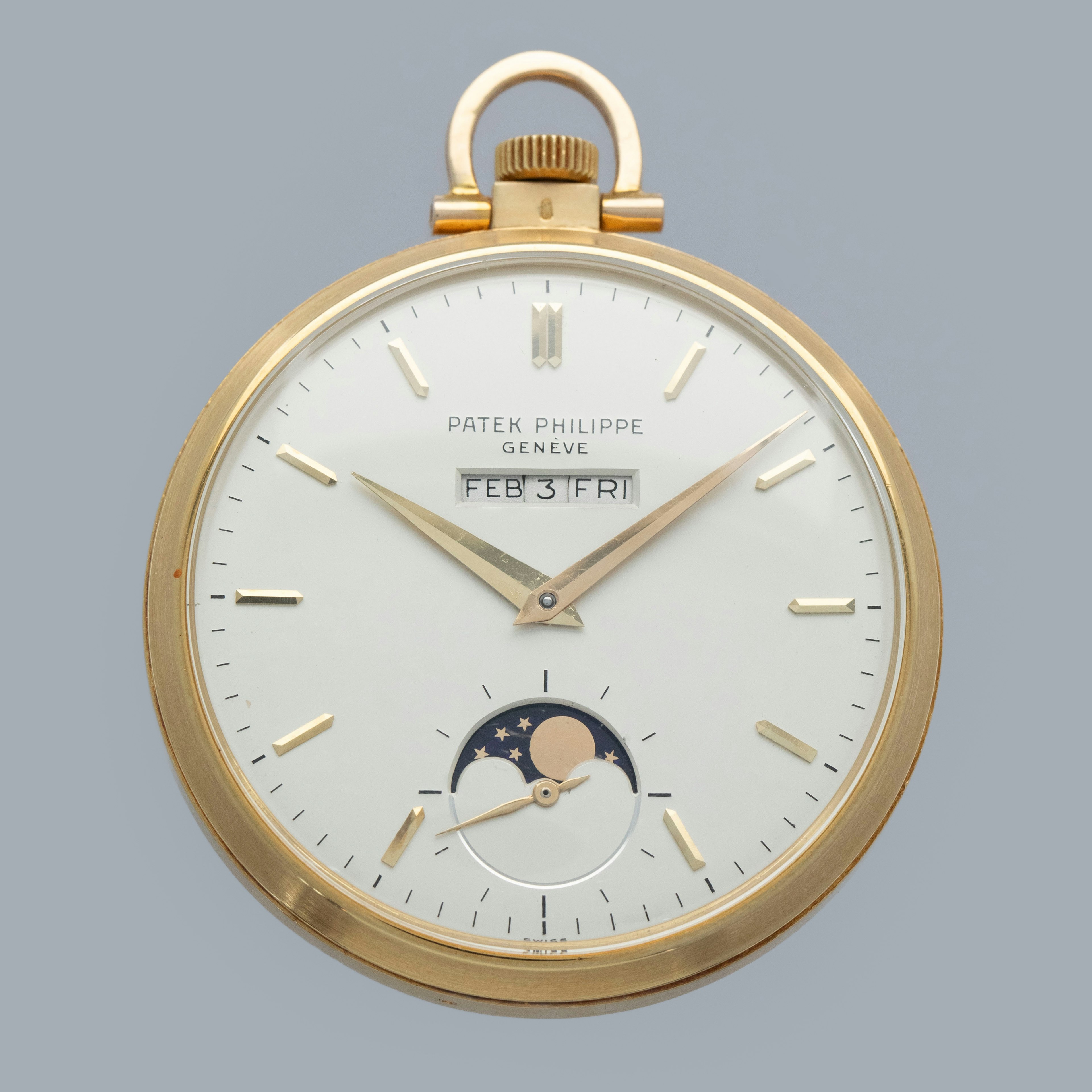 Thumbnail for Patek Philippe In-Line Perpetual Calendar Pocket Watch 725/2J 18K YG with Extract of the Archives