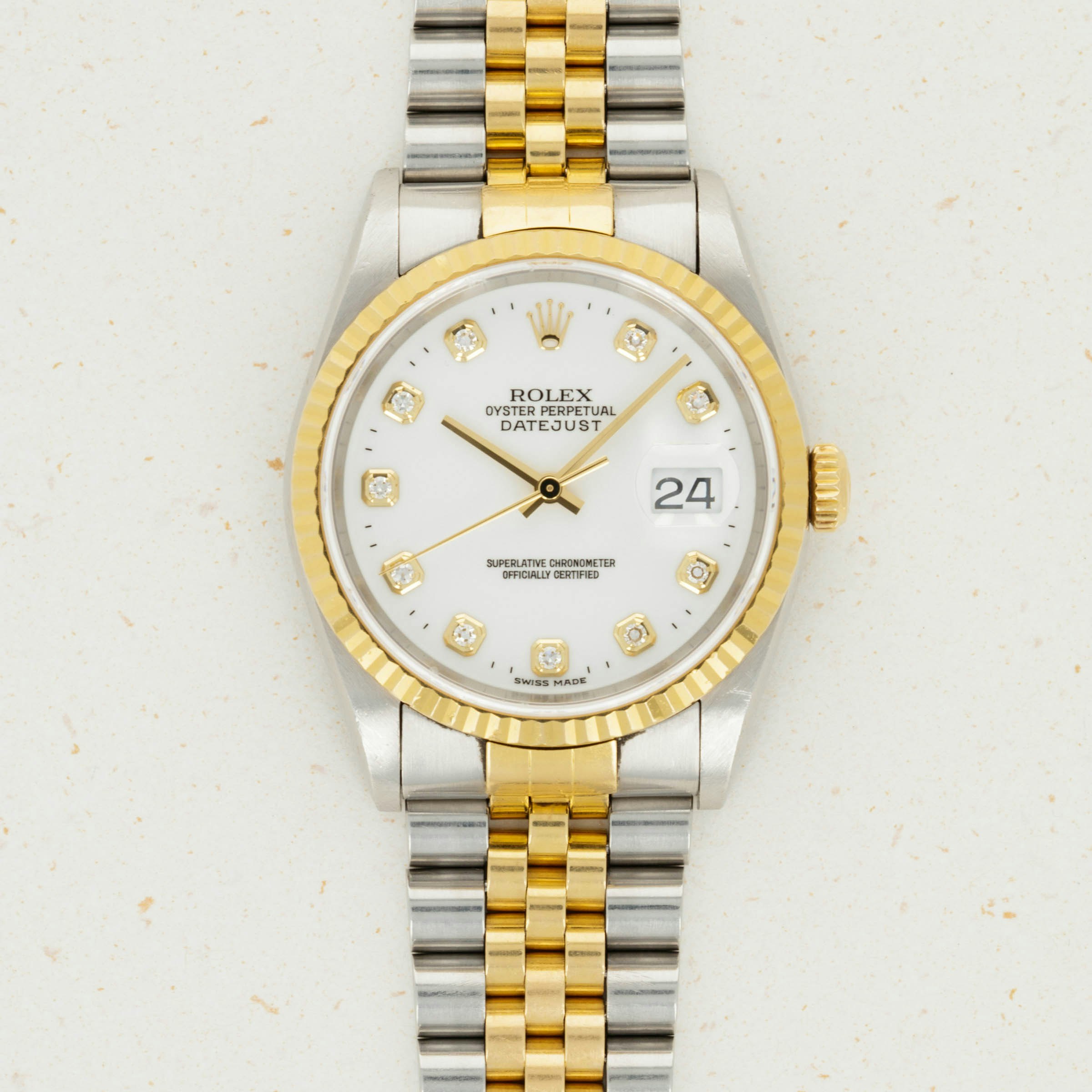 Thumbnail for Rolex Datejust Two Tone 16233 Diamond Dial
