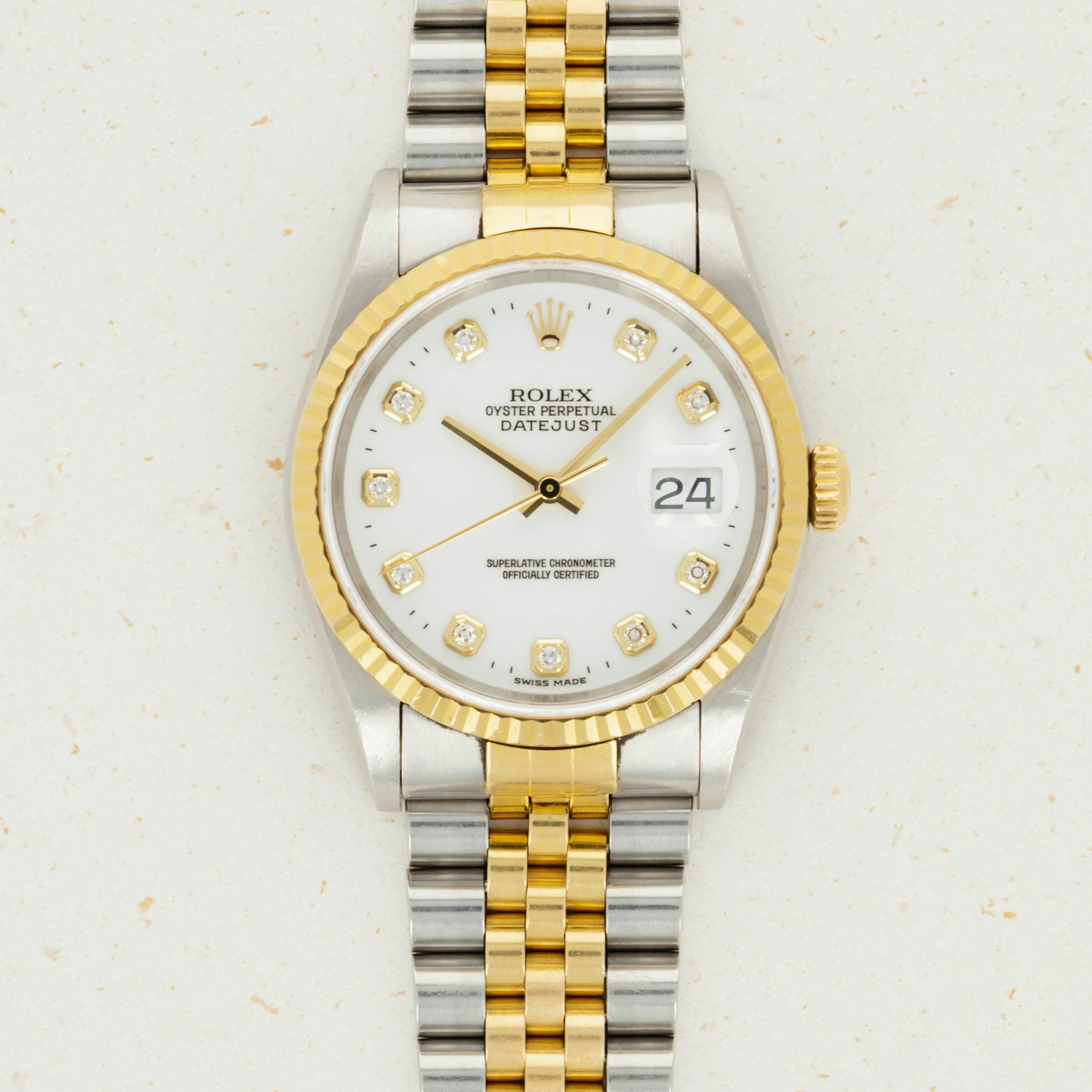 Thumbnail for Rolex Datejust Two Tone 16233 Diamond Dial