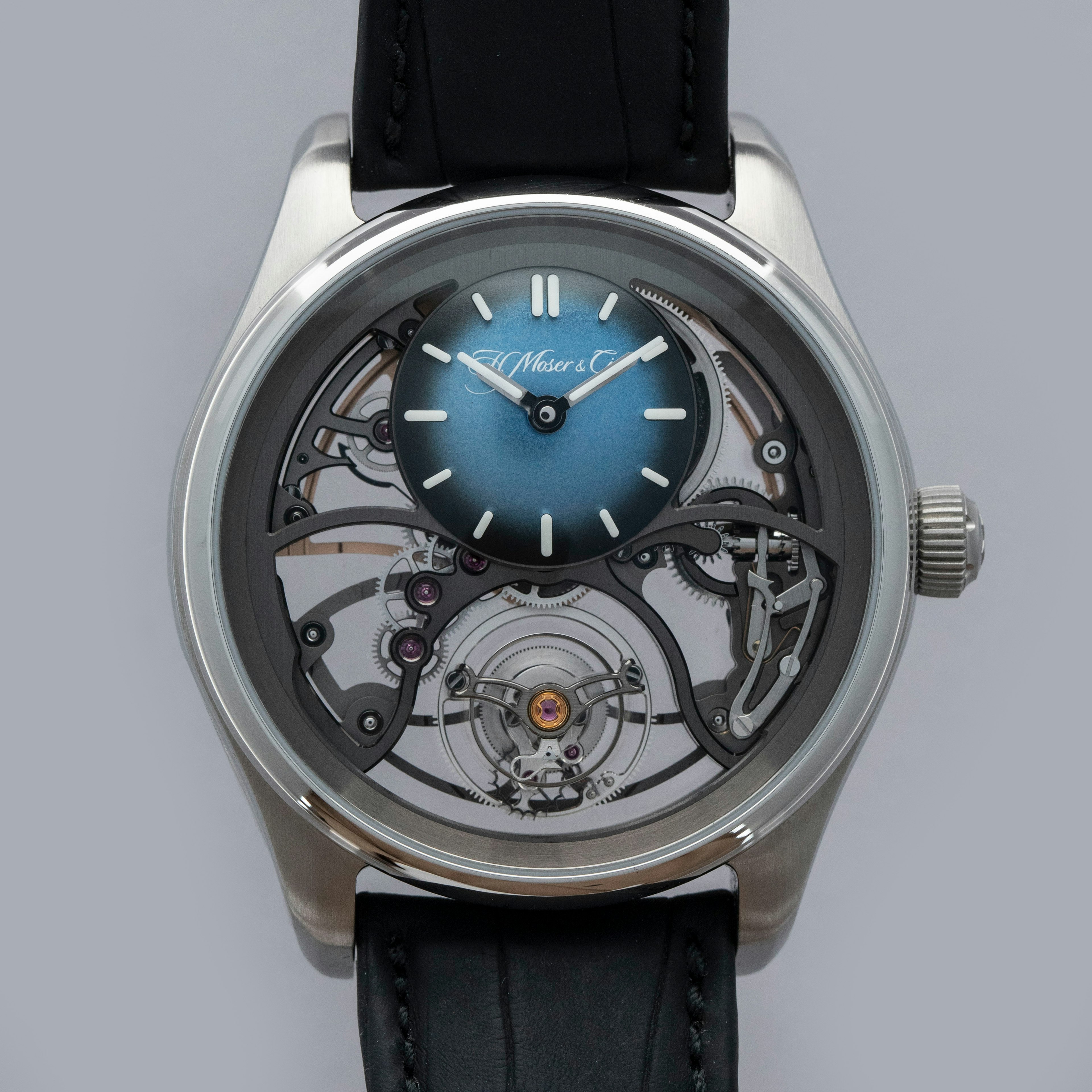 Thumbnail for H. MOSER & CIE. PIONEER CYLINDRICAL SKELETON TOURBILLON 3811-1200 STAINLESS STEEL