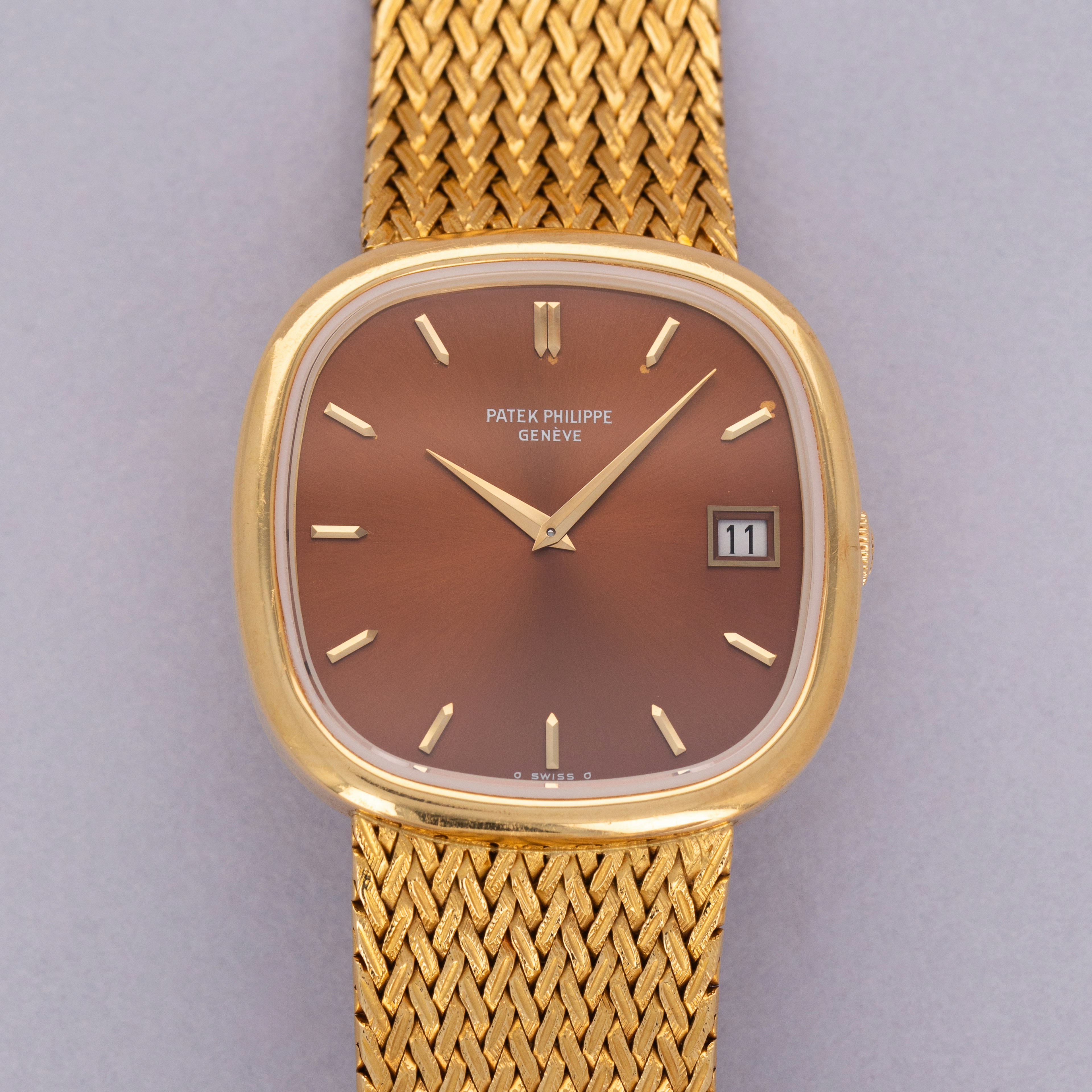 Thumbnail for Patek Philippe Ellipse 3604/2J Integrated Bracelet Brun Soleil Dial 18k YG Box and Papers