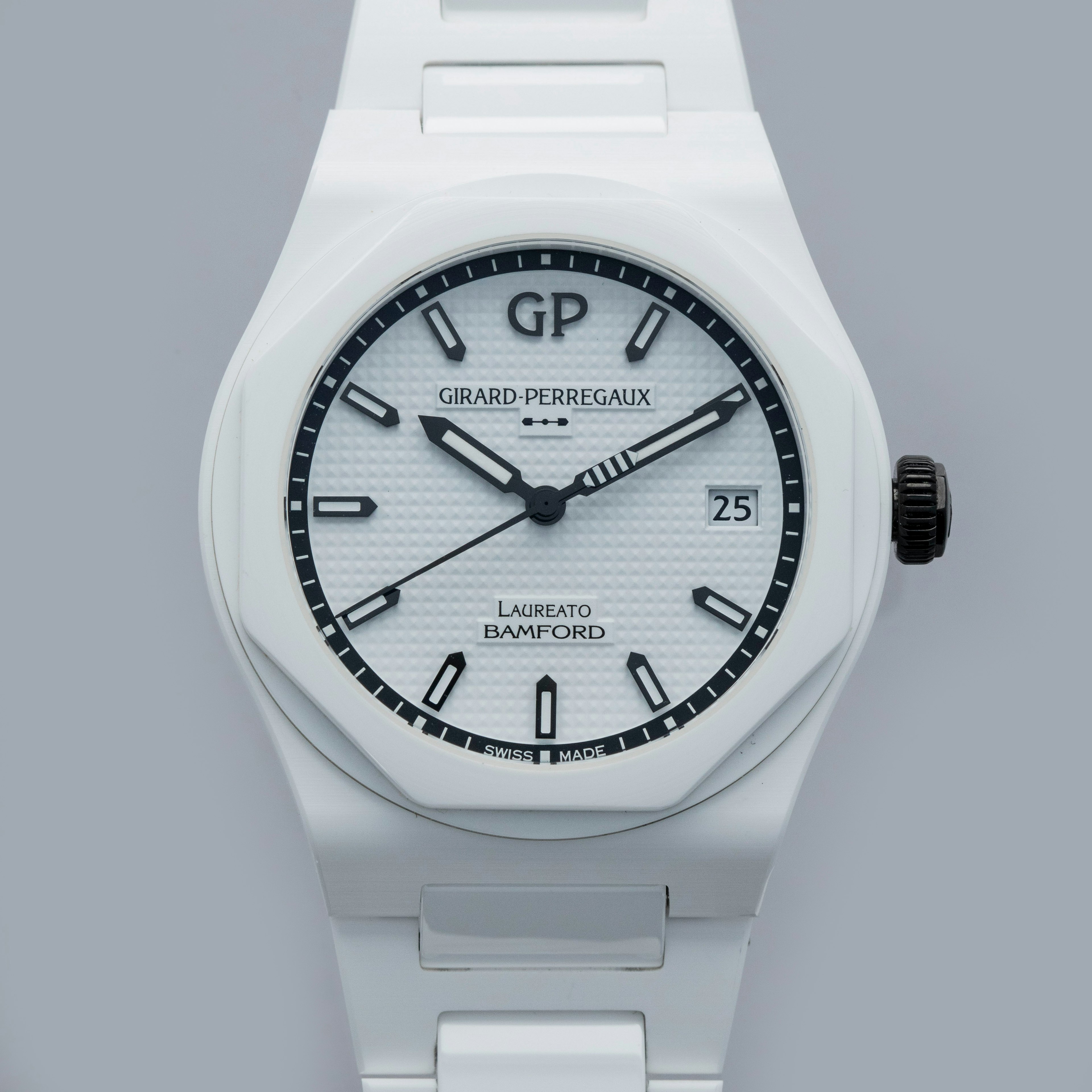Thumbnail for Girard-Perregaux x Bamford Laureato Ghost 81005 White Ceramic Limited Edition