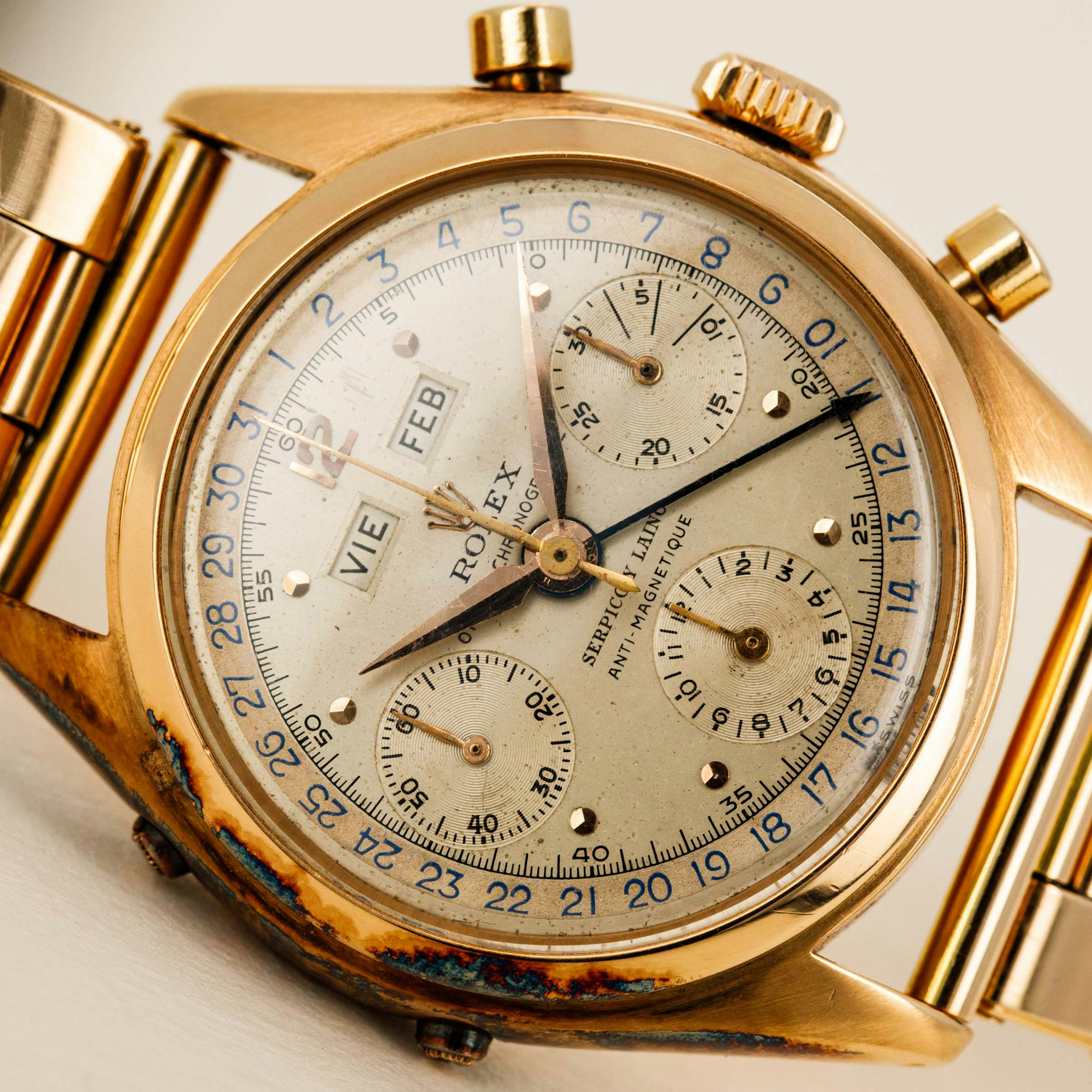 Thumbnail for Rolex Triple Calendar Chronograph 6036 Jean Claude Killy 18k YR Retailed by Serpico Y Laino