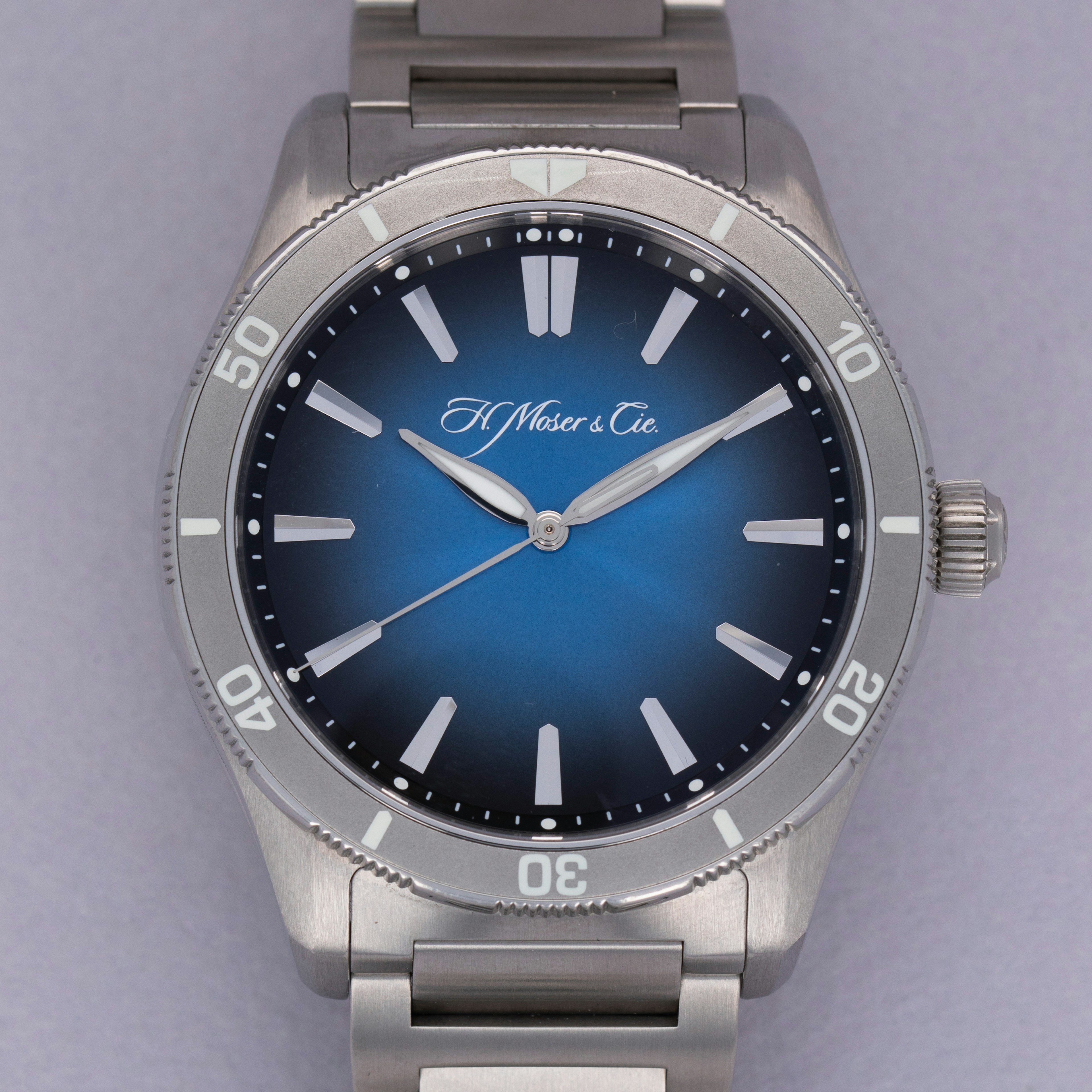 Thumbnail for H. MOSER & CIE. PIONEER CENTER SECONDS DIVER 3200-1204 BLUE DIAL STEEL