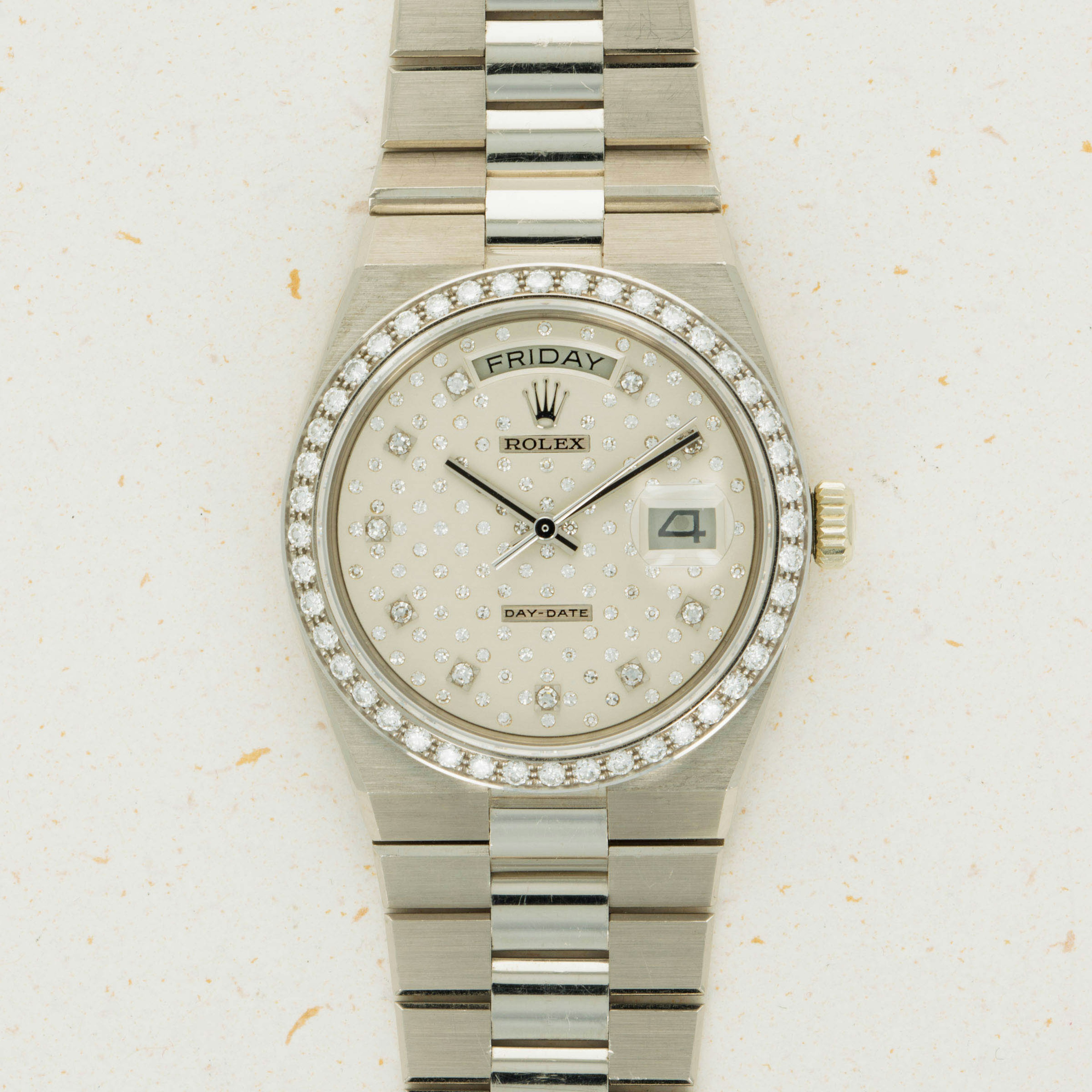 Rolex oysterquartz day 2024 date with diamonds