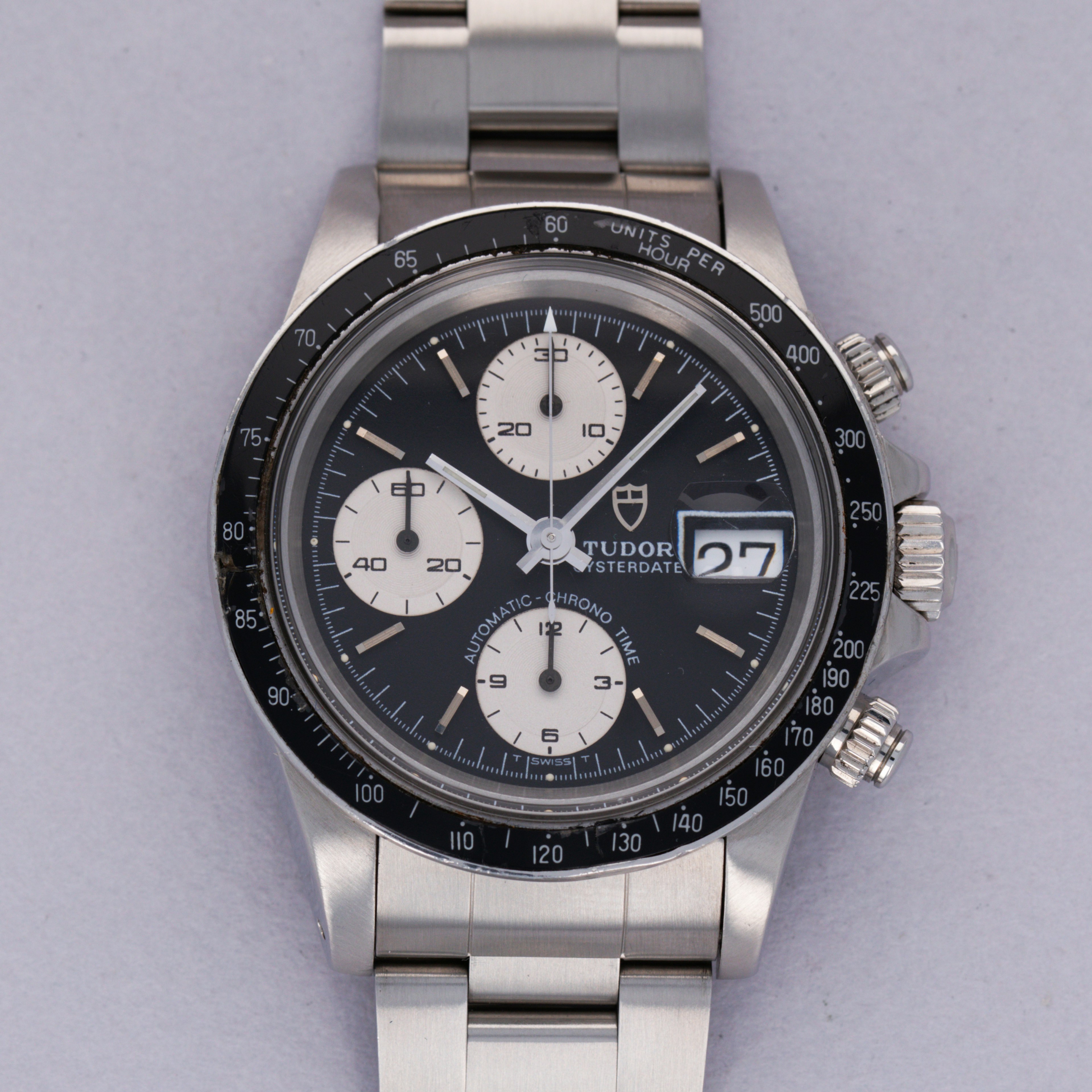 Thumbnail for Tudor Big Block Chronograph 79160 Black Dial 