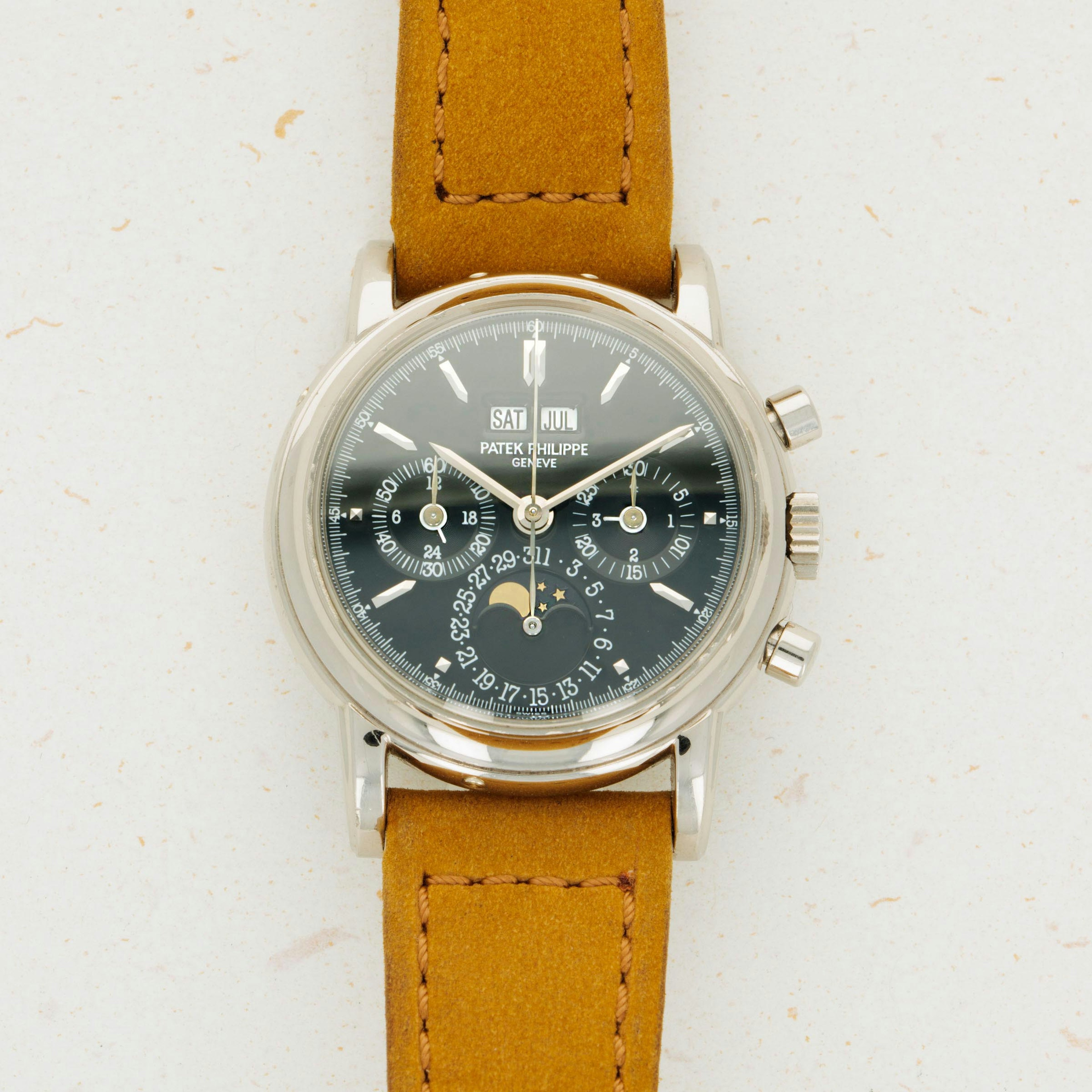 Thumbnail for Patek Philippe 3970EG 4th Series 18k WG Black Stick Dial 
