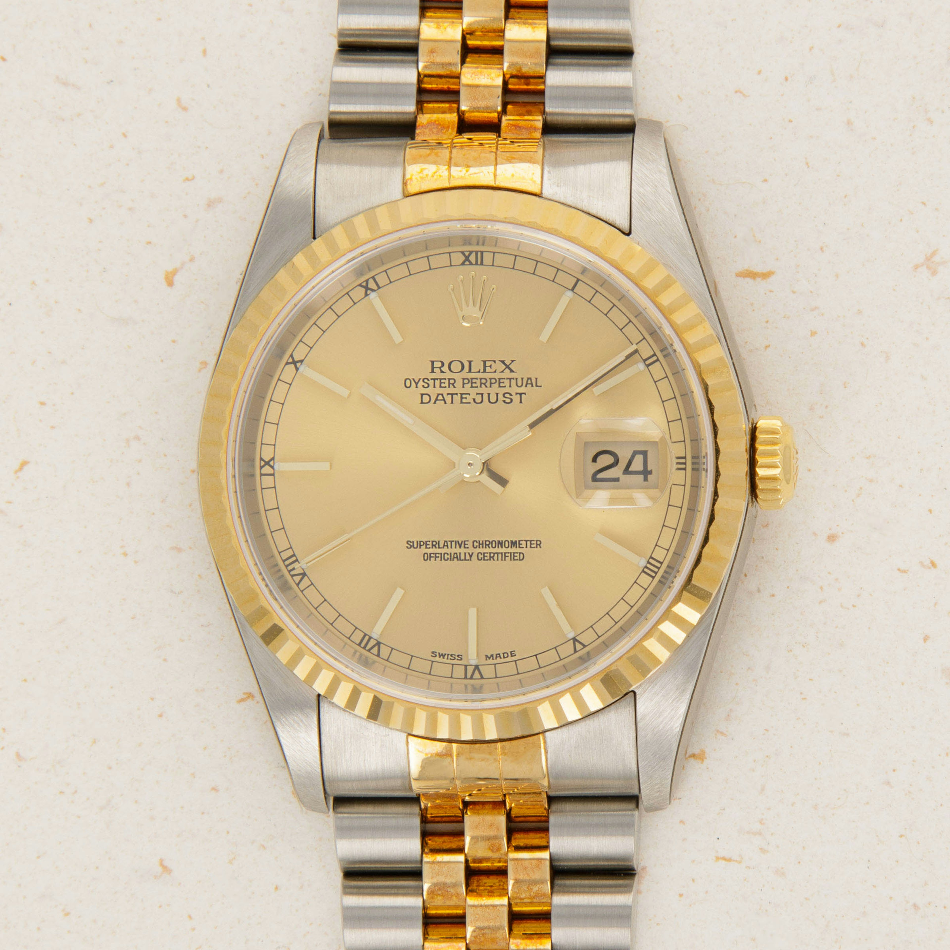 Thumbnail for Rolex Datejust 16233 Two-Tone Champagne Dial Box and Papers Like New