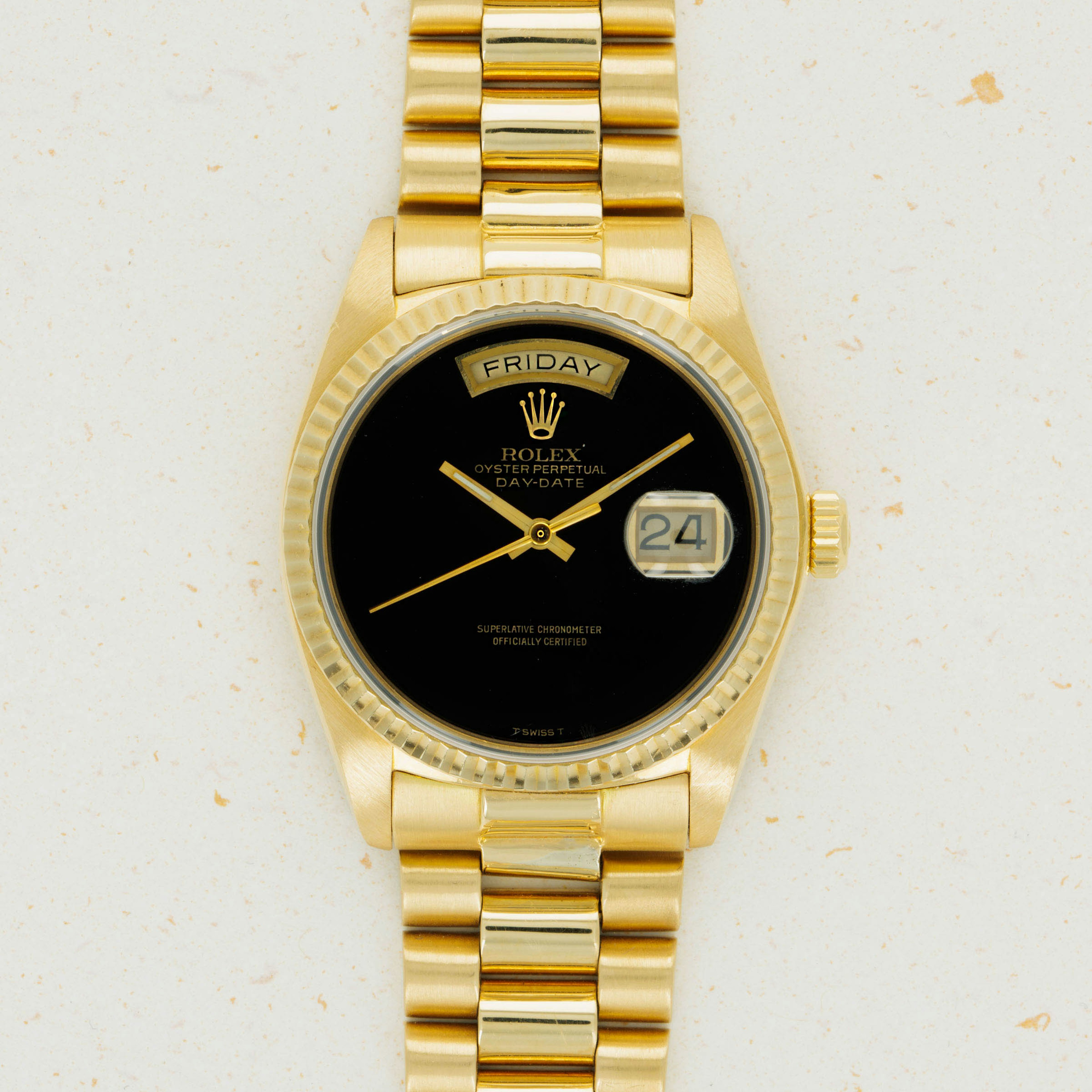 Thumbnail for Rolex Day-Date 18078 Onyx Dial Yellow Gold