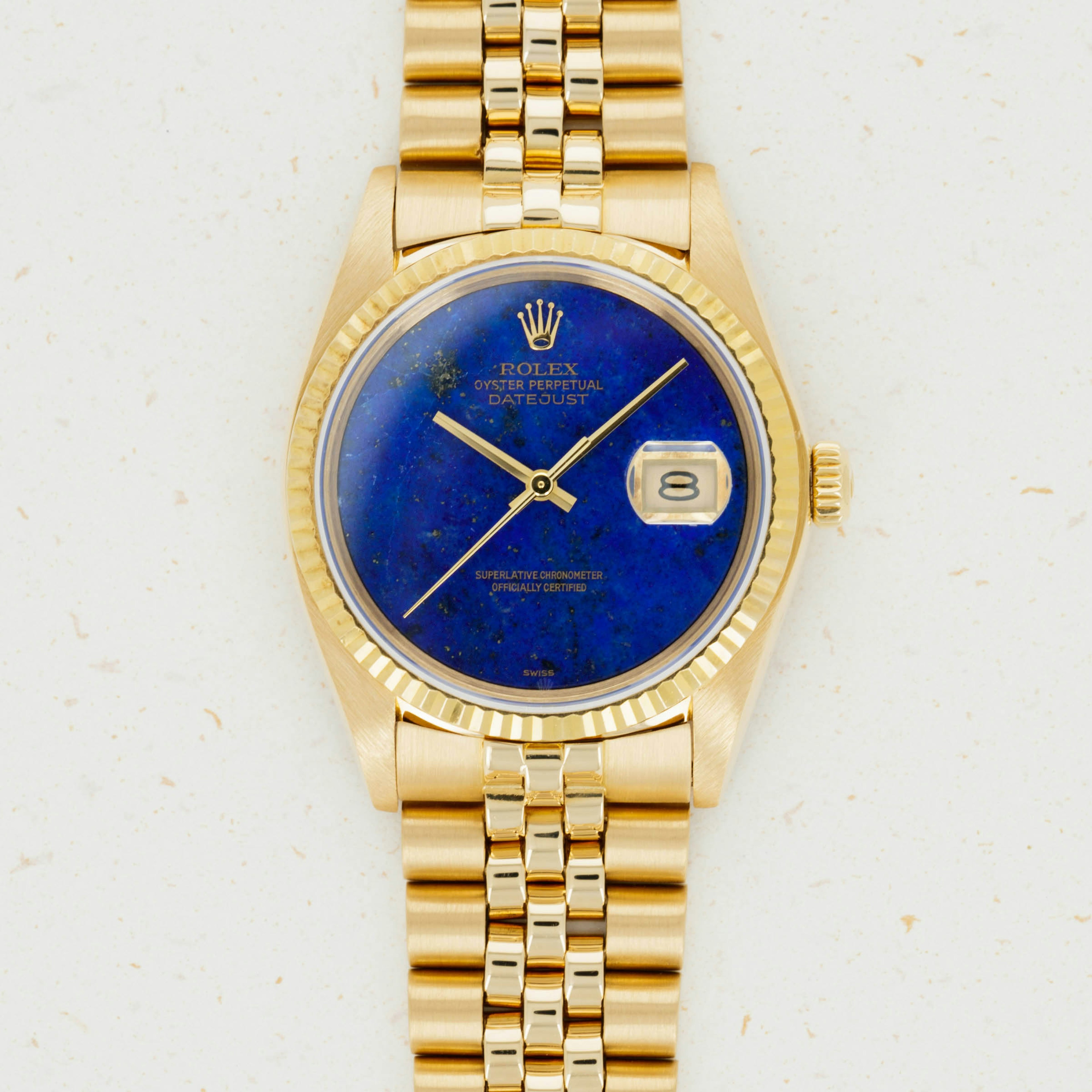 Thumbnail for Rolex Yellow Gold Lapis Dial Datejust 16018