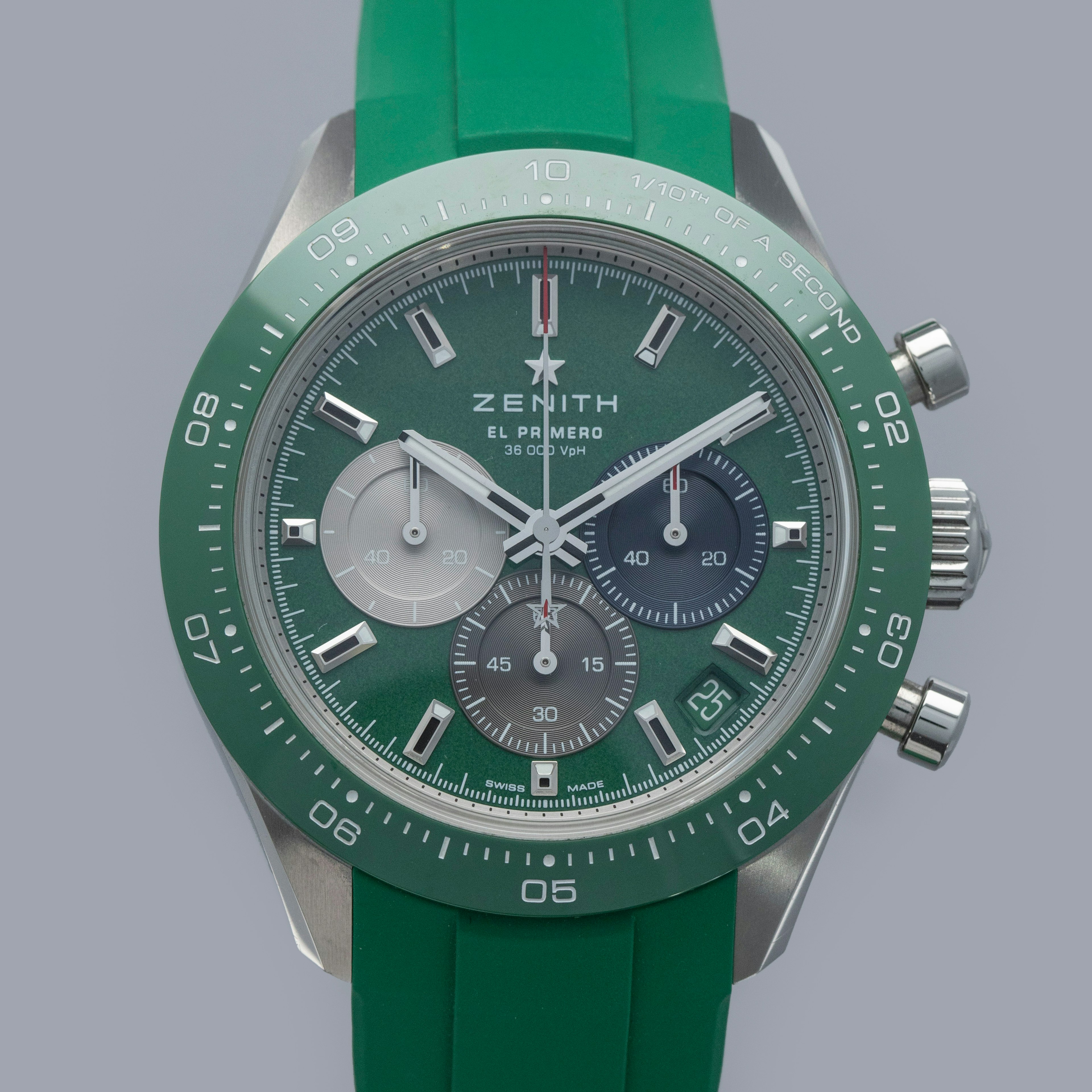 Thumbnail for Zenith Chronomaster Sport 03.3119.3600/56.R952 Green Ceramic Bezel