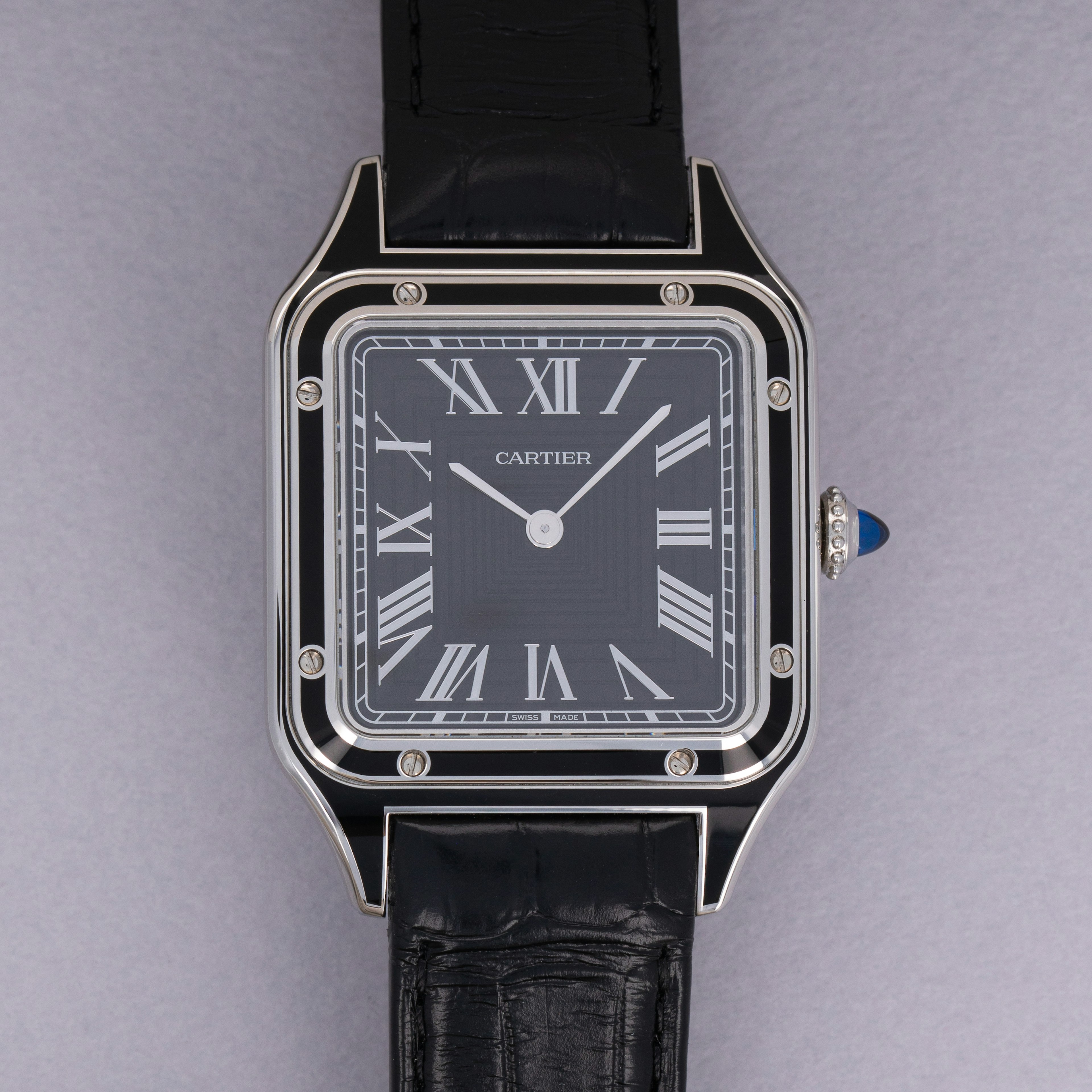 Thumbnail for CARTIER SANTOS DUMONT BLACK LACQUERED STEEL CASE WSSA0046