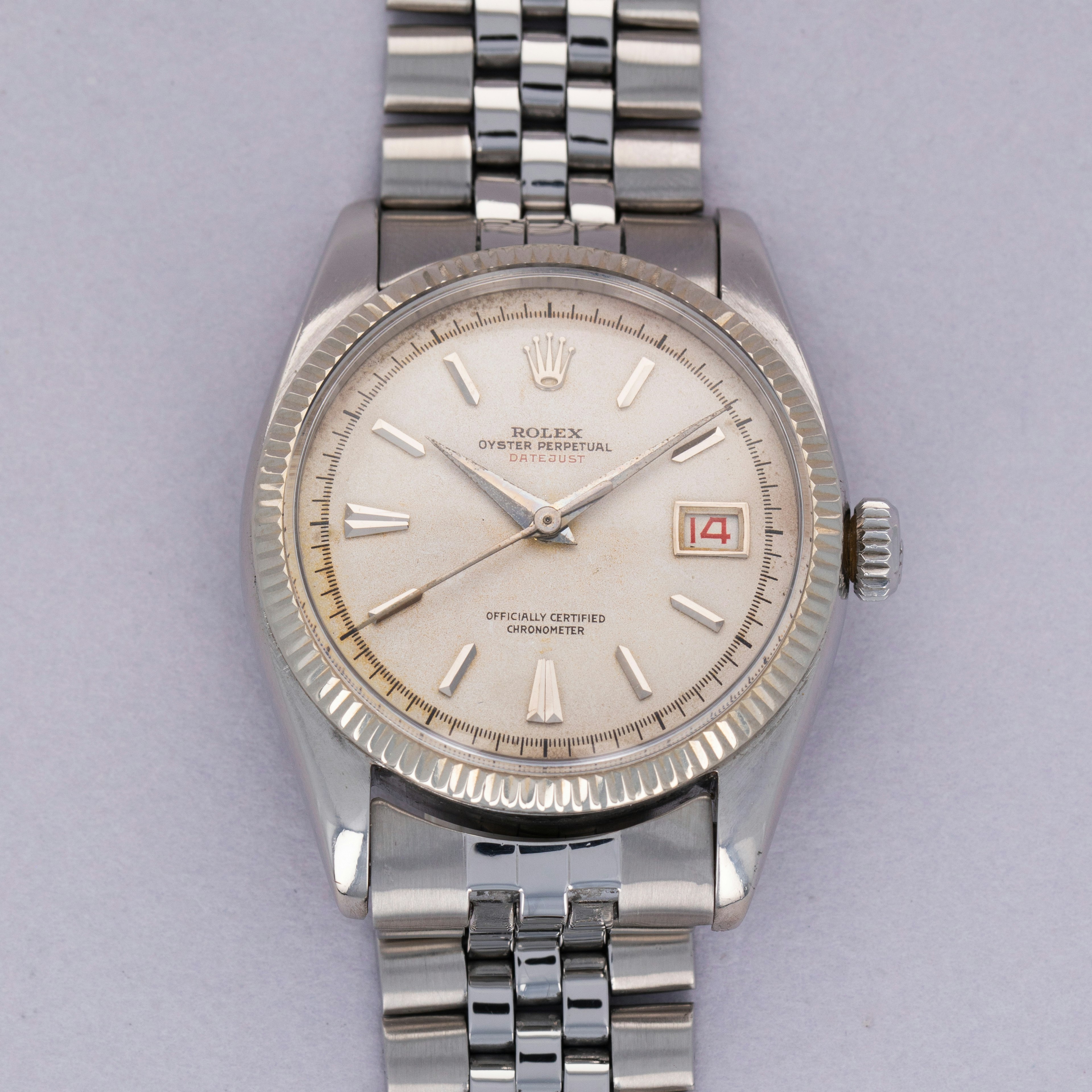 Thumbnail for Rolex Datejust Ovettone 6305/1 Red Datejust Jubilee Bracelet