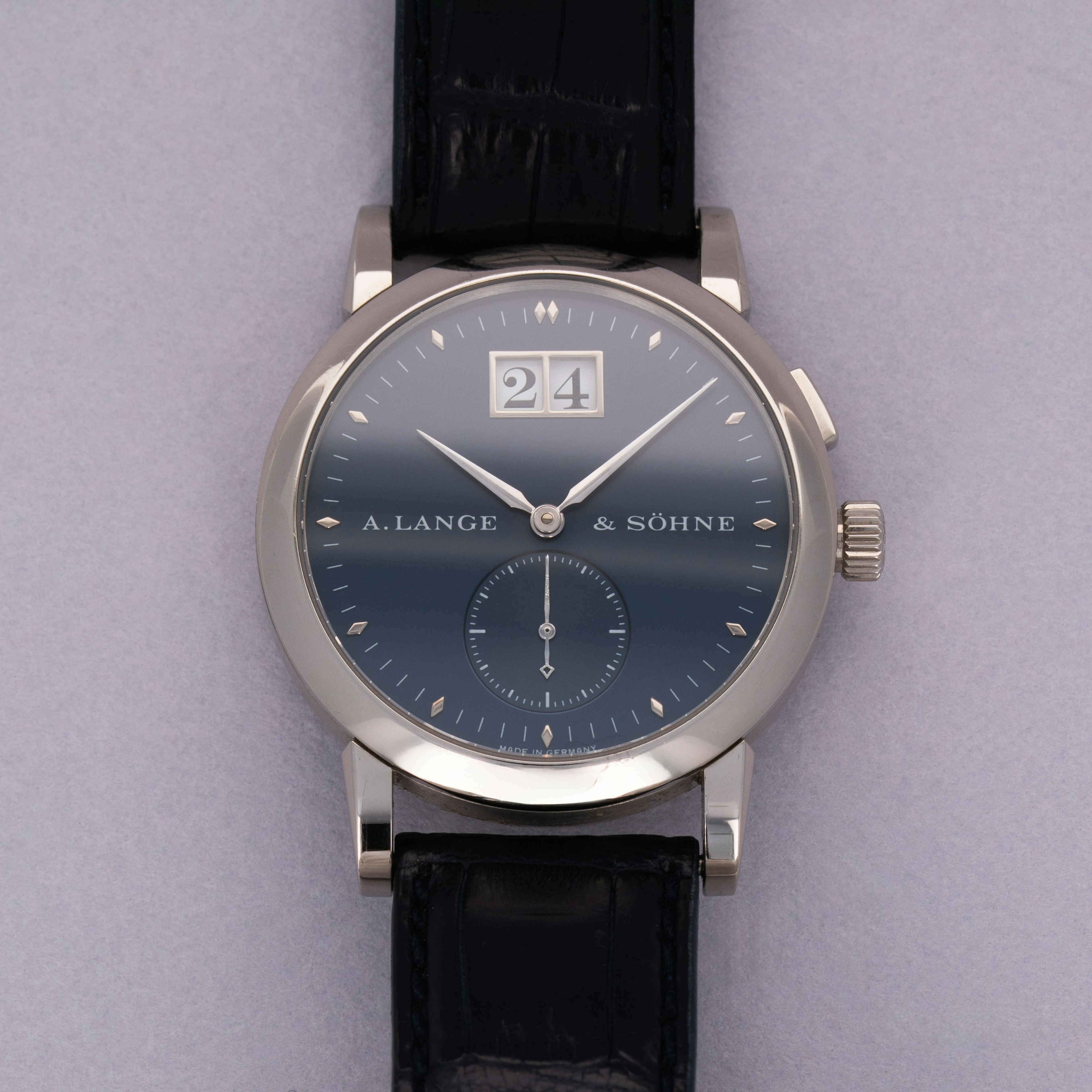 Thumbnail for A. Lange & Söhne Saxonia Grande Date 105.027 18k WG Blue Dial