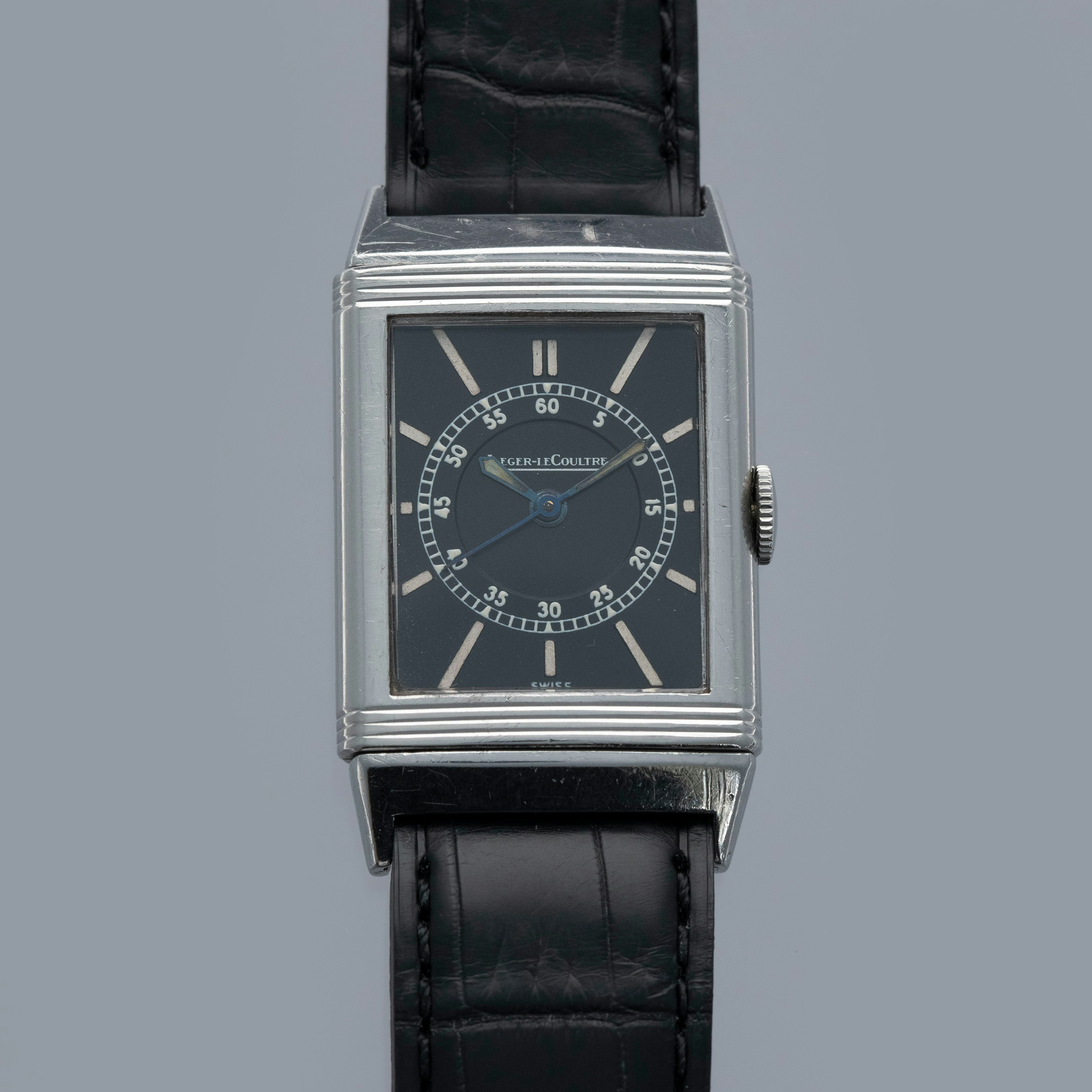 Thumbnail for Jaeger-LeCoultre Reverso Black Dial 1930's Staybrite Steel  