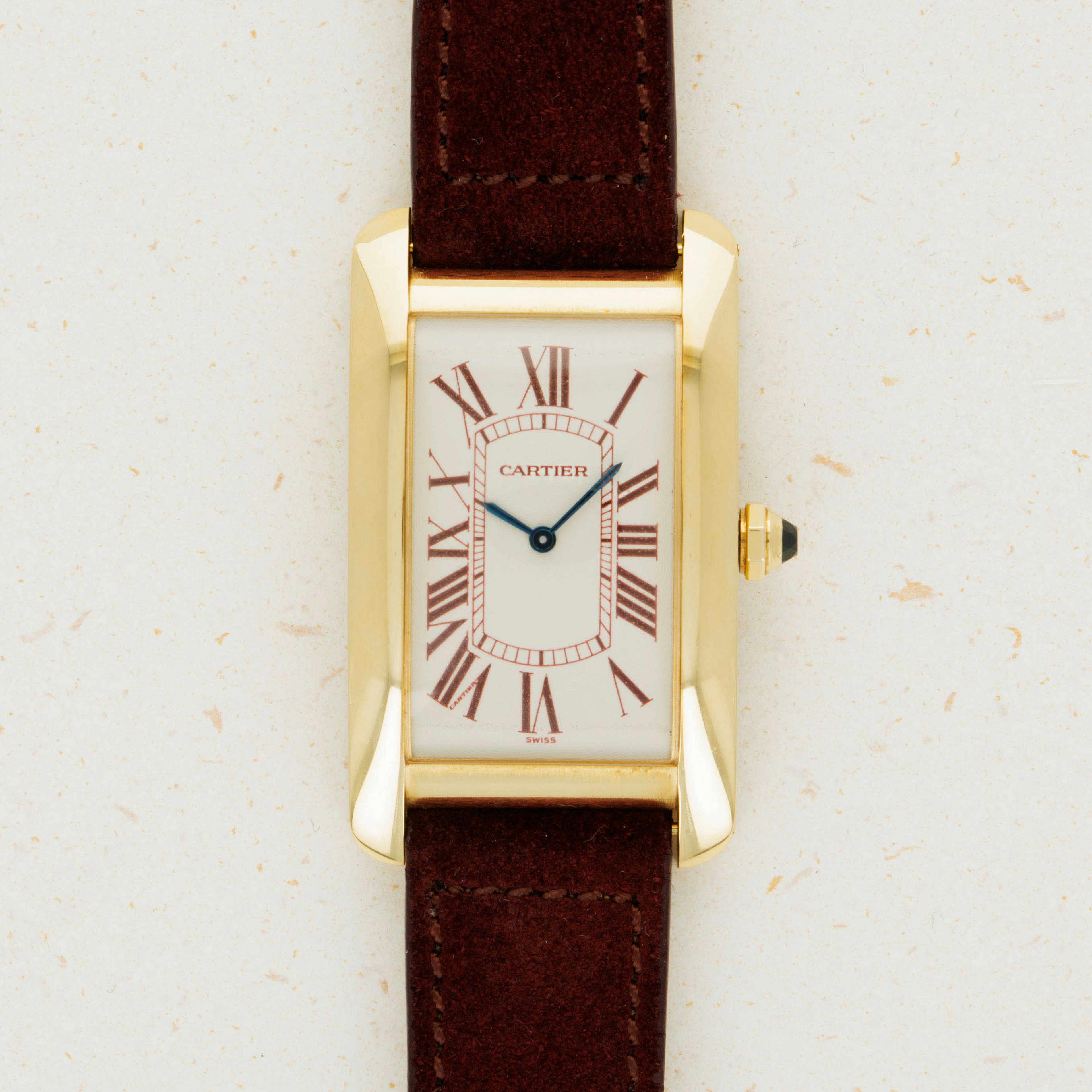 Thumbnail for Cartier Tank Américaine 1735B Burgundy Dial Limited Edition for Italian Market