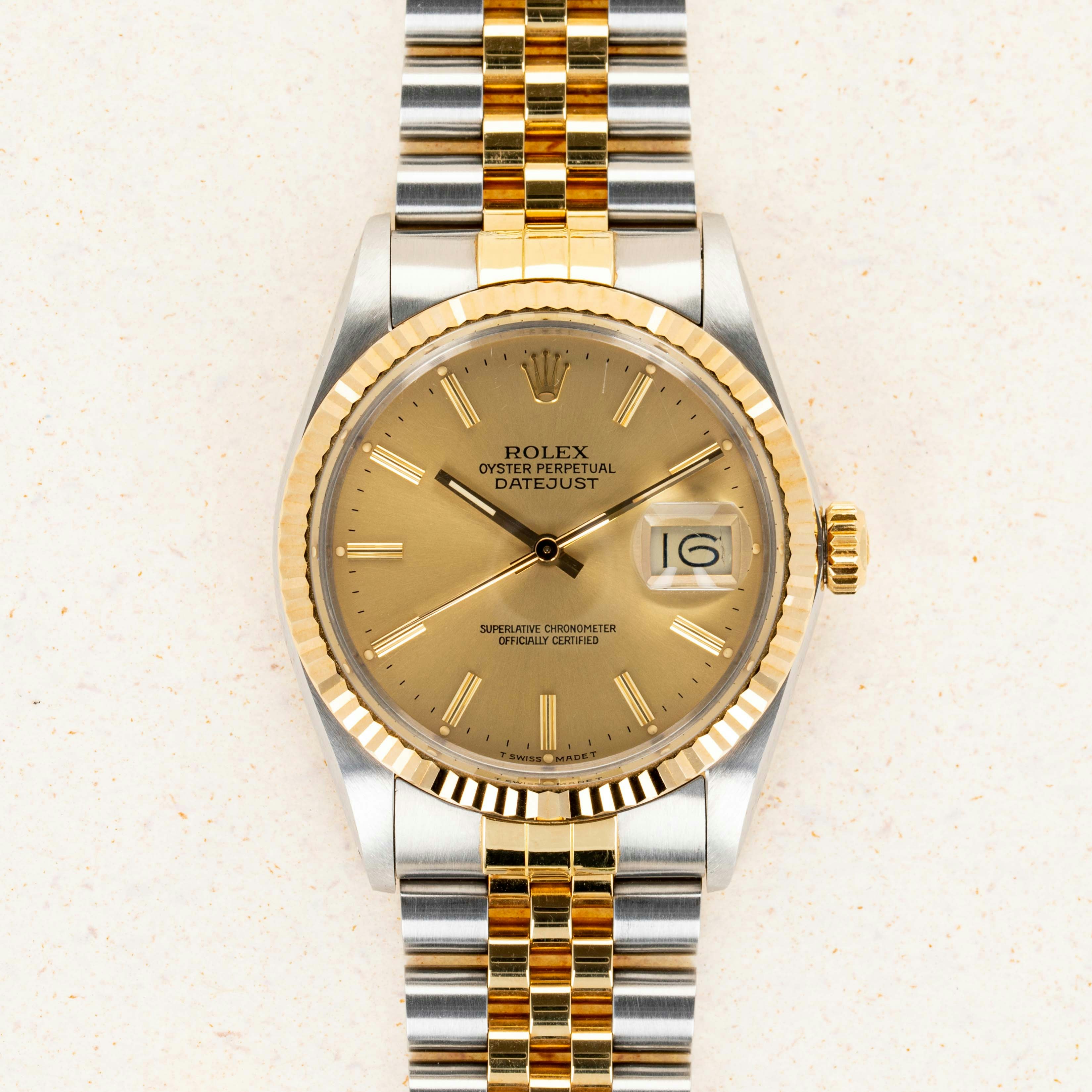 Thumbnail for Rolex Datejust 16013 Two-Tone 18k YG and Steel Box and Papers