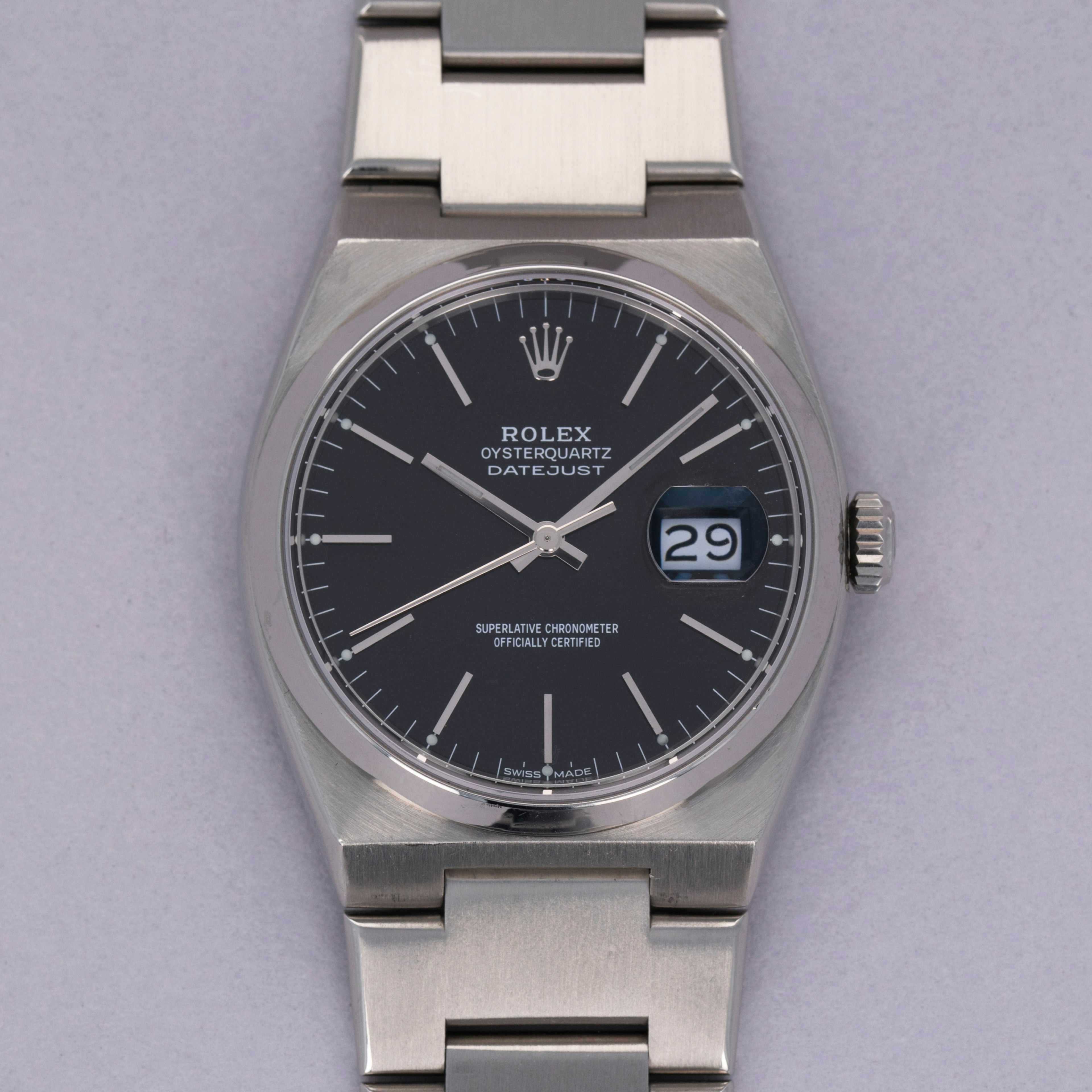 Thumbnail for Rolex Oysterquartz Datejust 17000 Black Stick Dial Service Guarantee