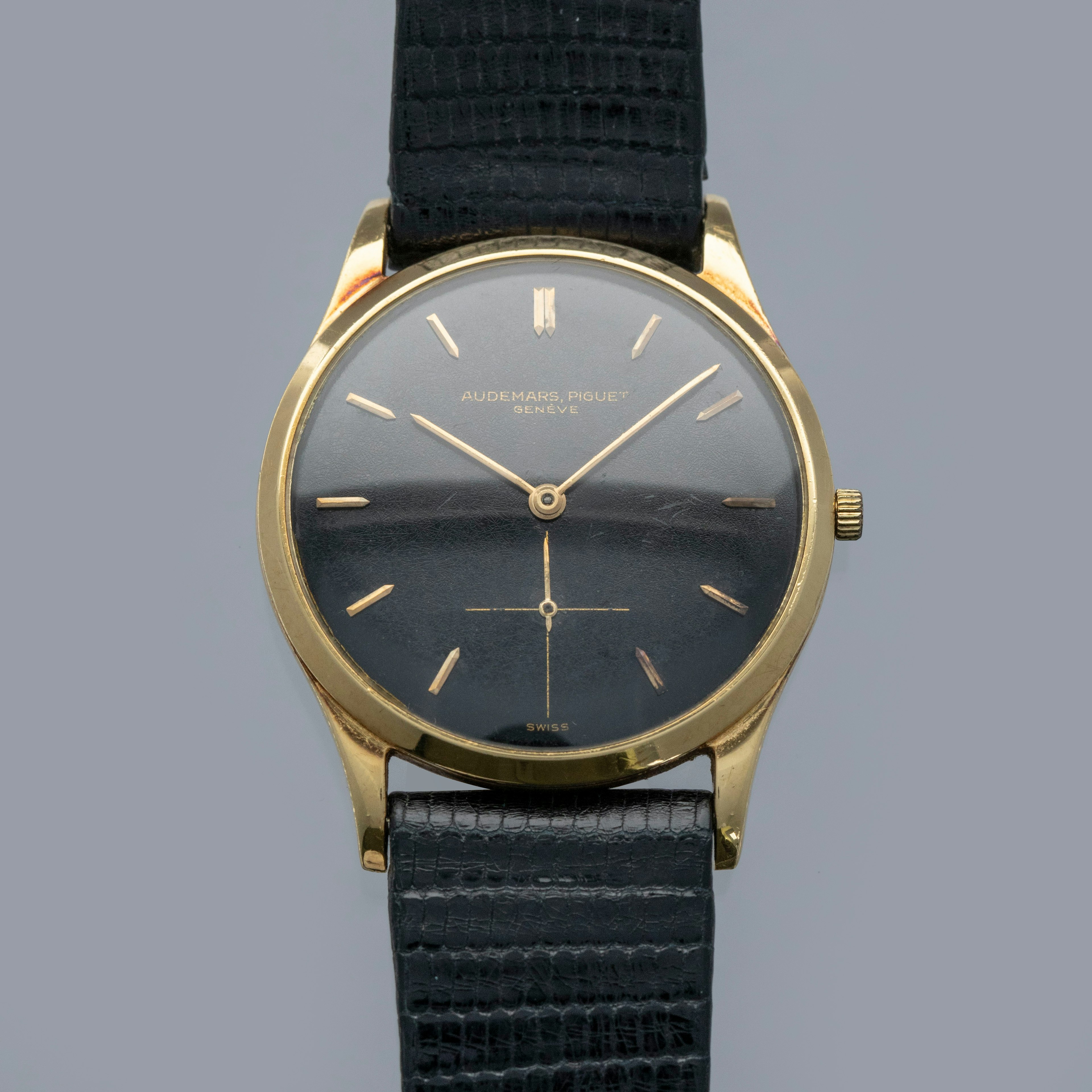 Thumbnail for Audemars Piguet Manual Wind Black Gilt Dial 18k YG