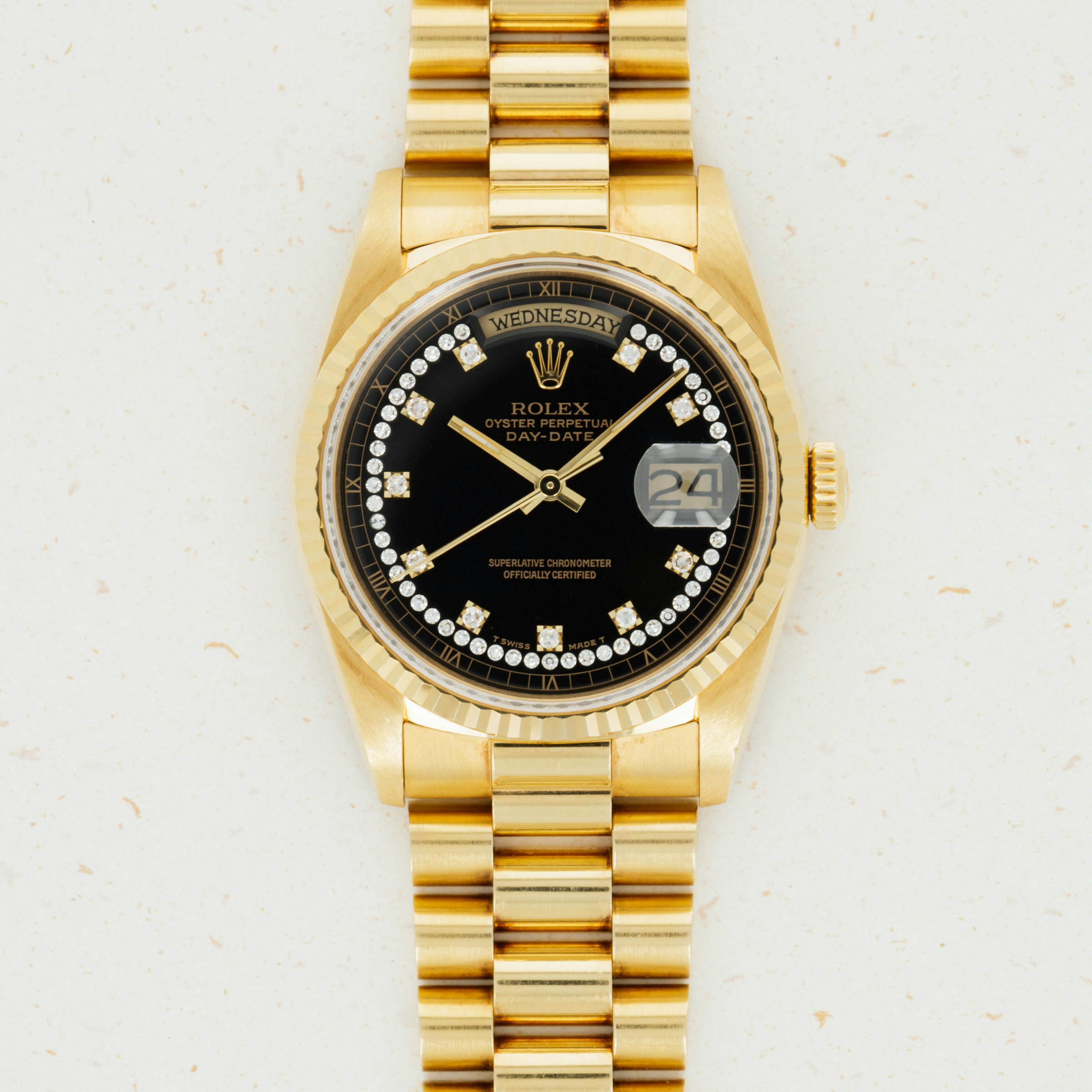 Thumbnail for Rolex Day-Date Black Diamond Dial 18238