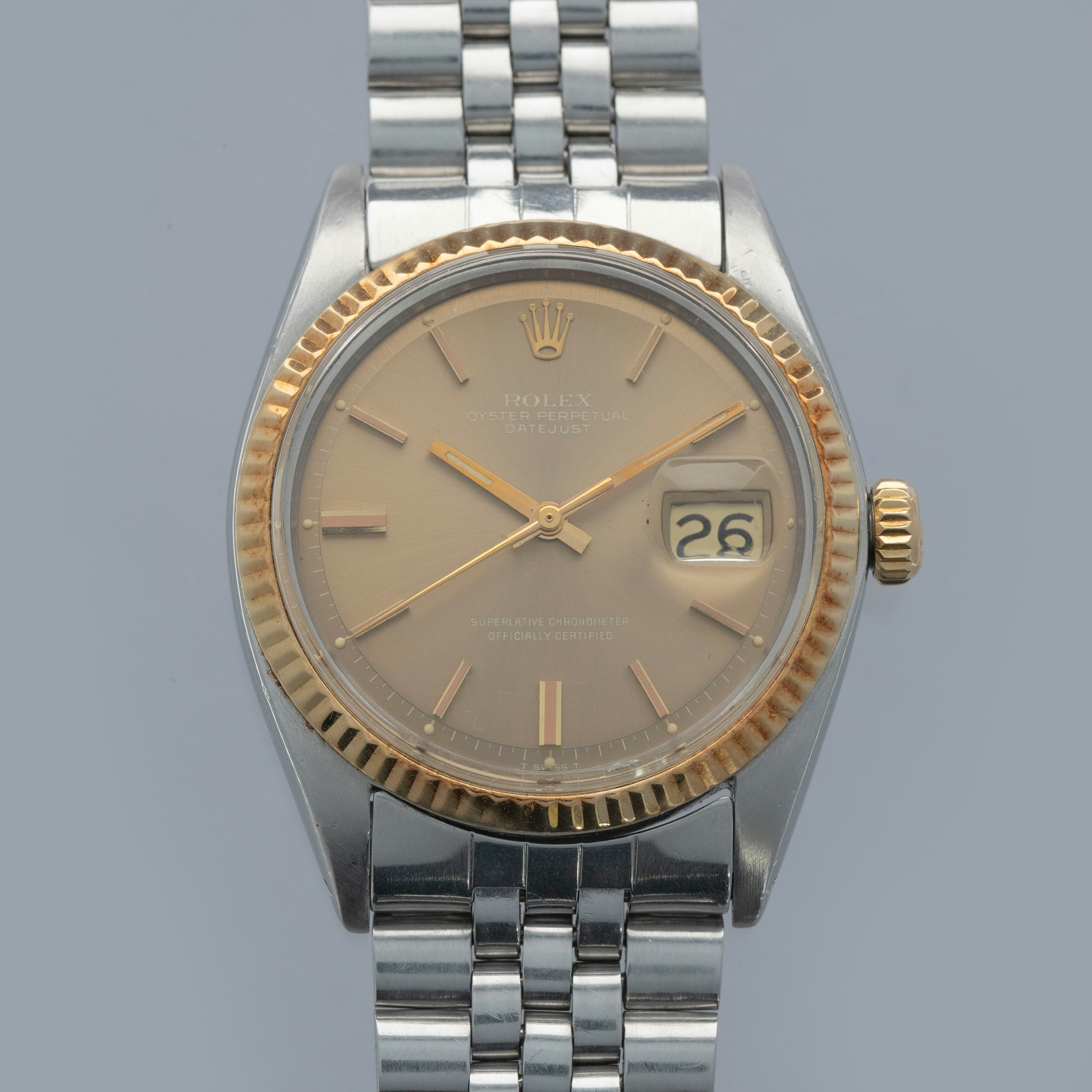 Thumbnail for Rolex Datejust 1601 Two Tone Taupe Dial Steel Jubilee Bracelet