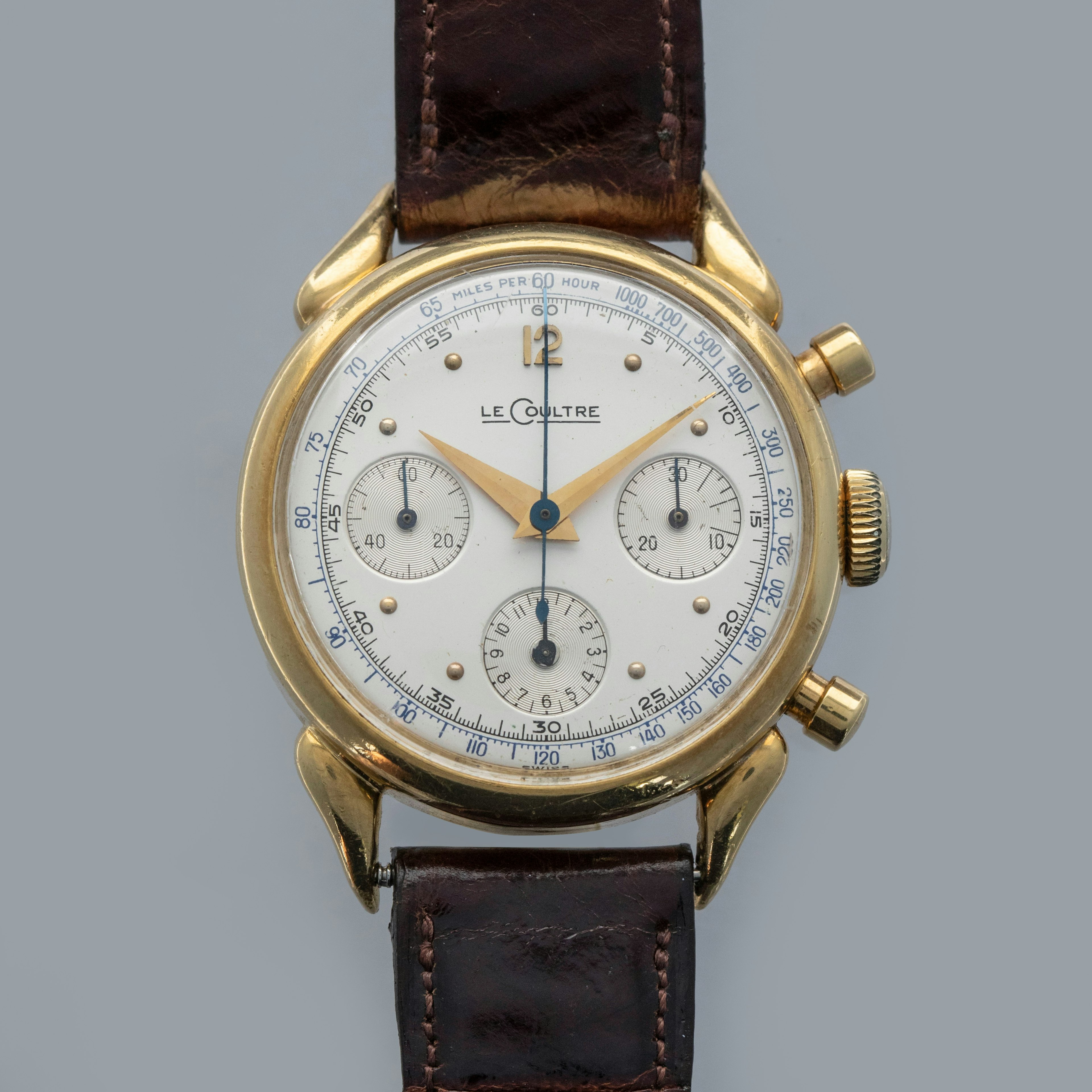 Thumbnail for Jaeger-LeCoultre Chronograph Cornes de Vache Valjoux 72 18k YG