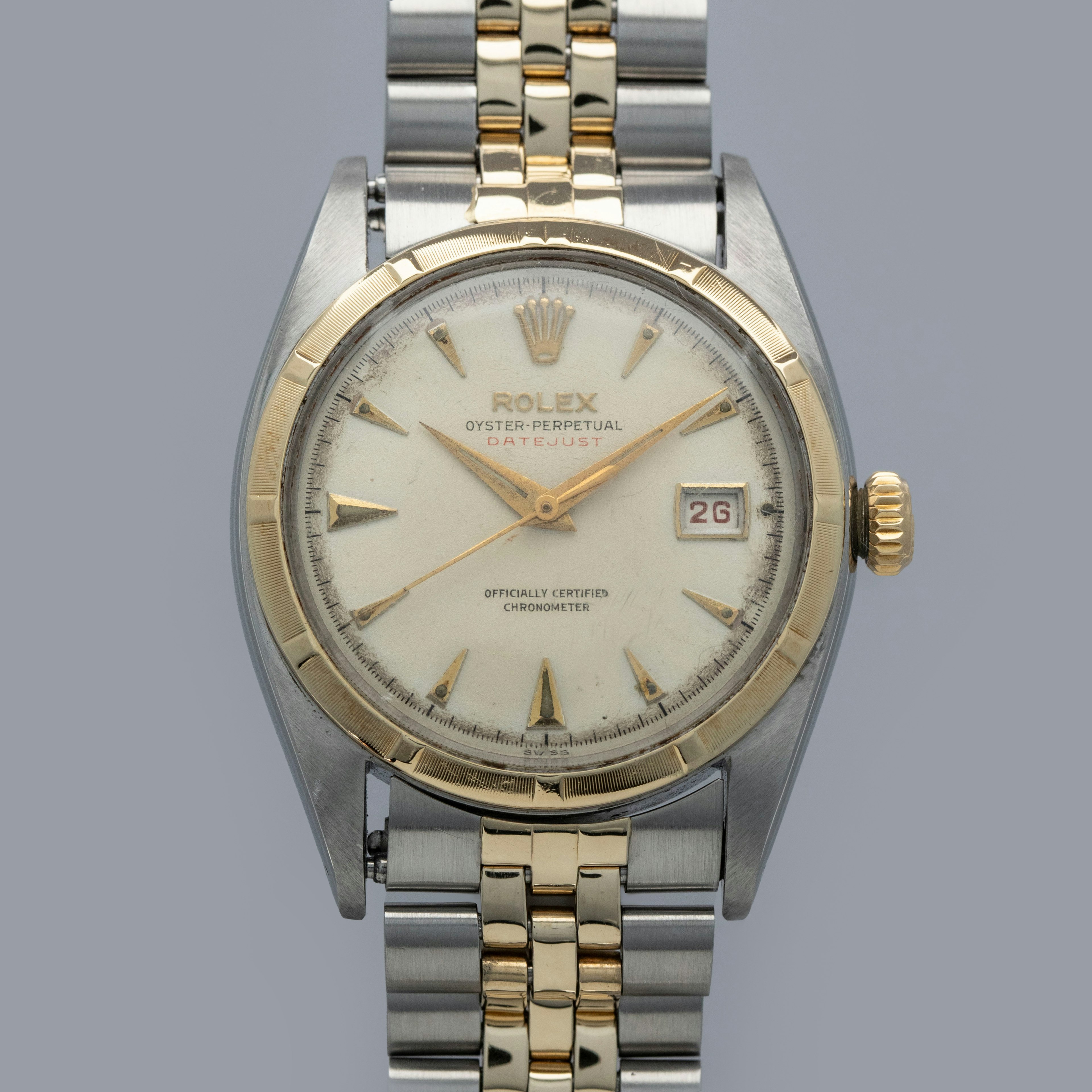 Thumbnail for Rolex Datejust 6105 Red Datejust Ovettone Two-Tone
