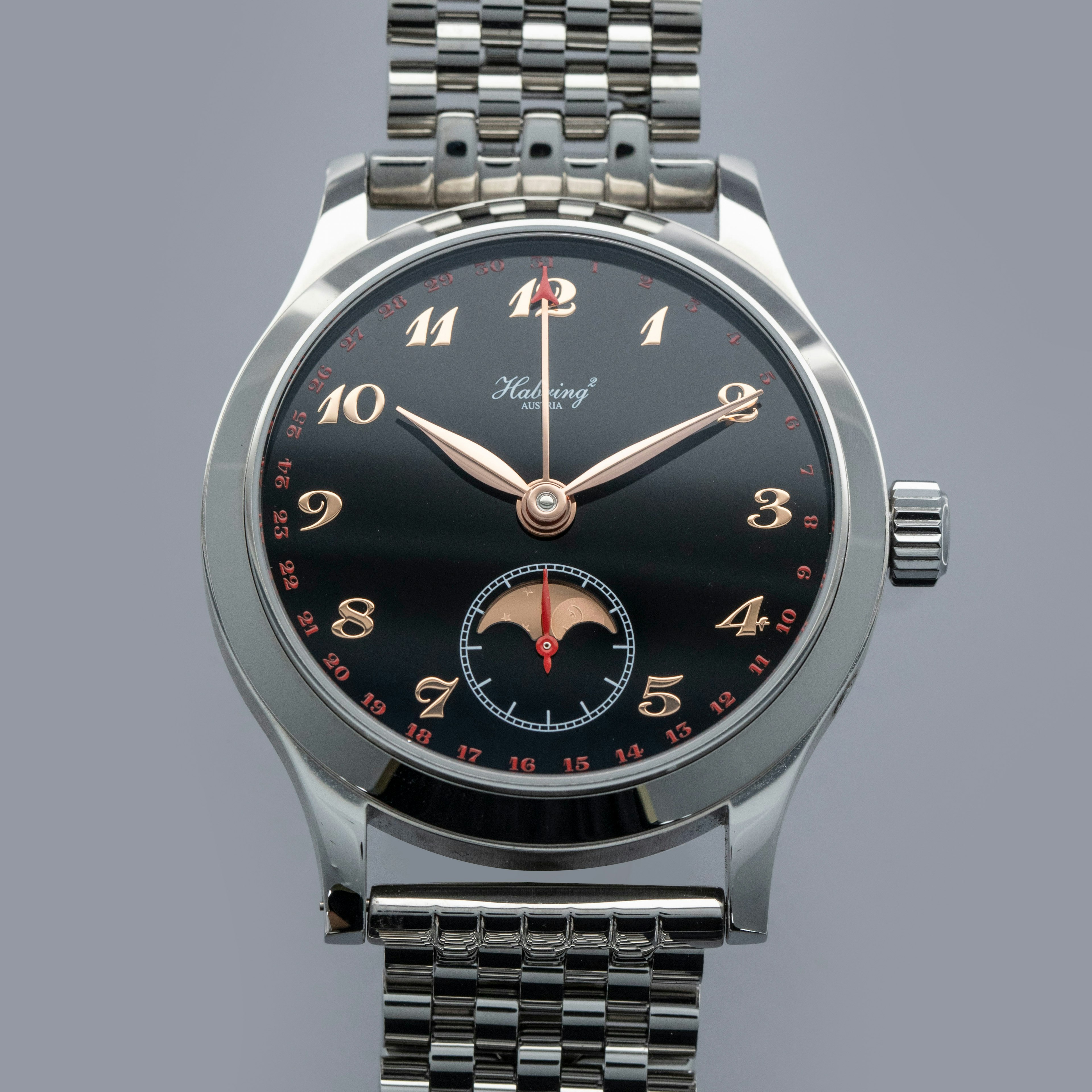 Thumbnail for Habring2 Oskar Pointer Date and Moon Black Dial Horology by the Sea Limited Edition