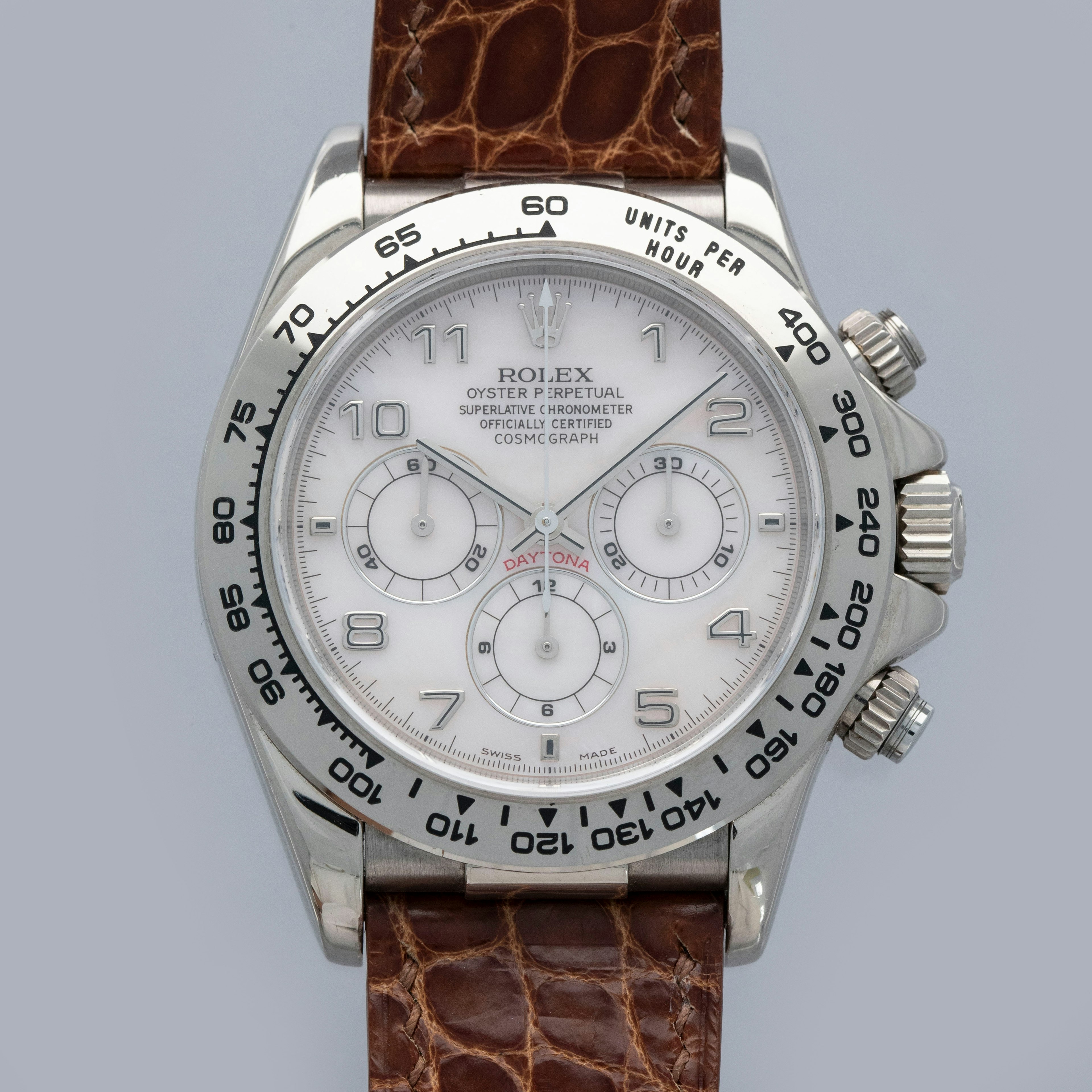 Thumbnail for Rolex Cosmograph Daytona 16519 Zenith Movement MOP Arabic Dial 18k WG